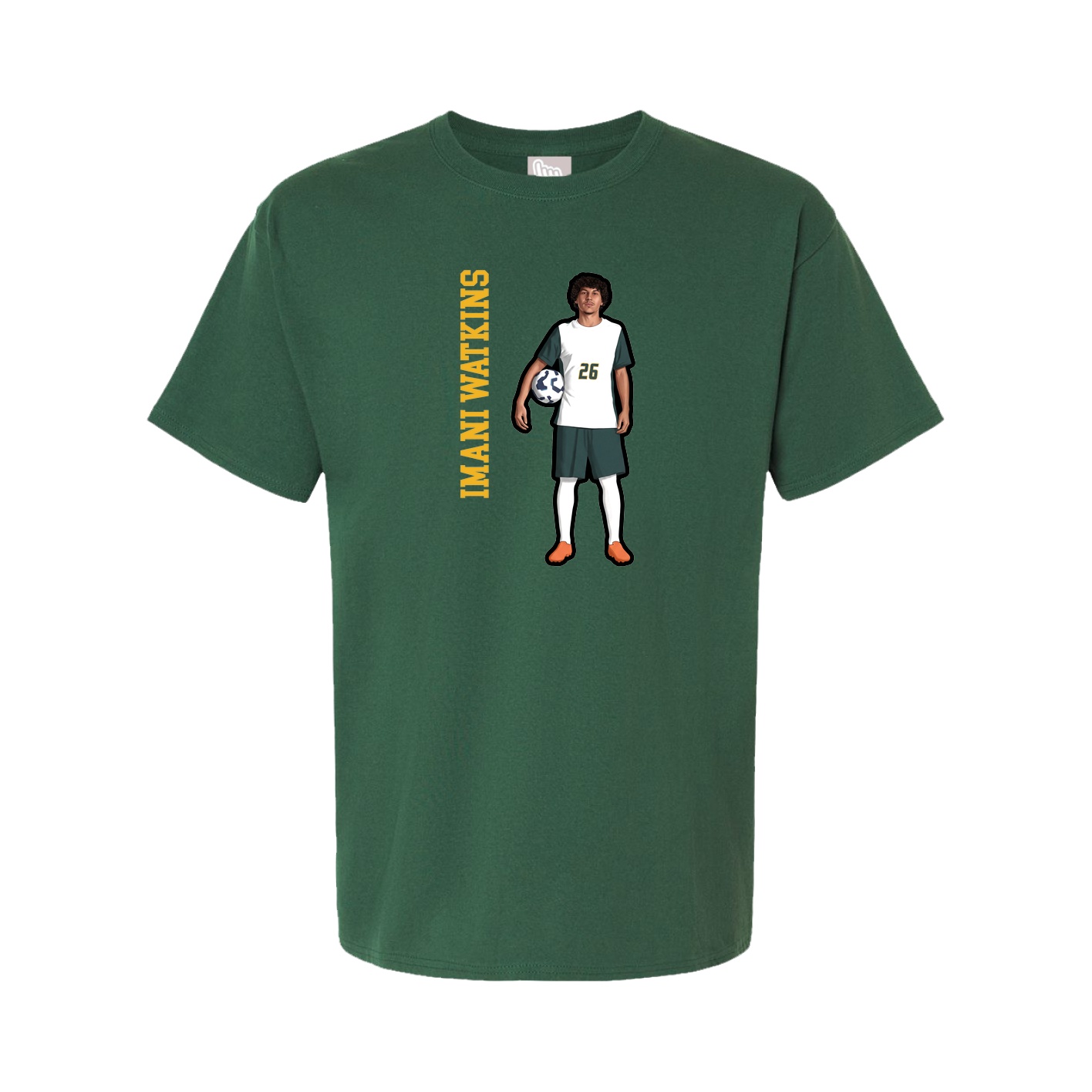 Youth Tee — Name Vertical in Green
