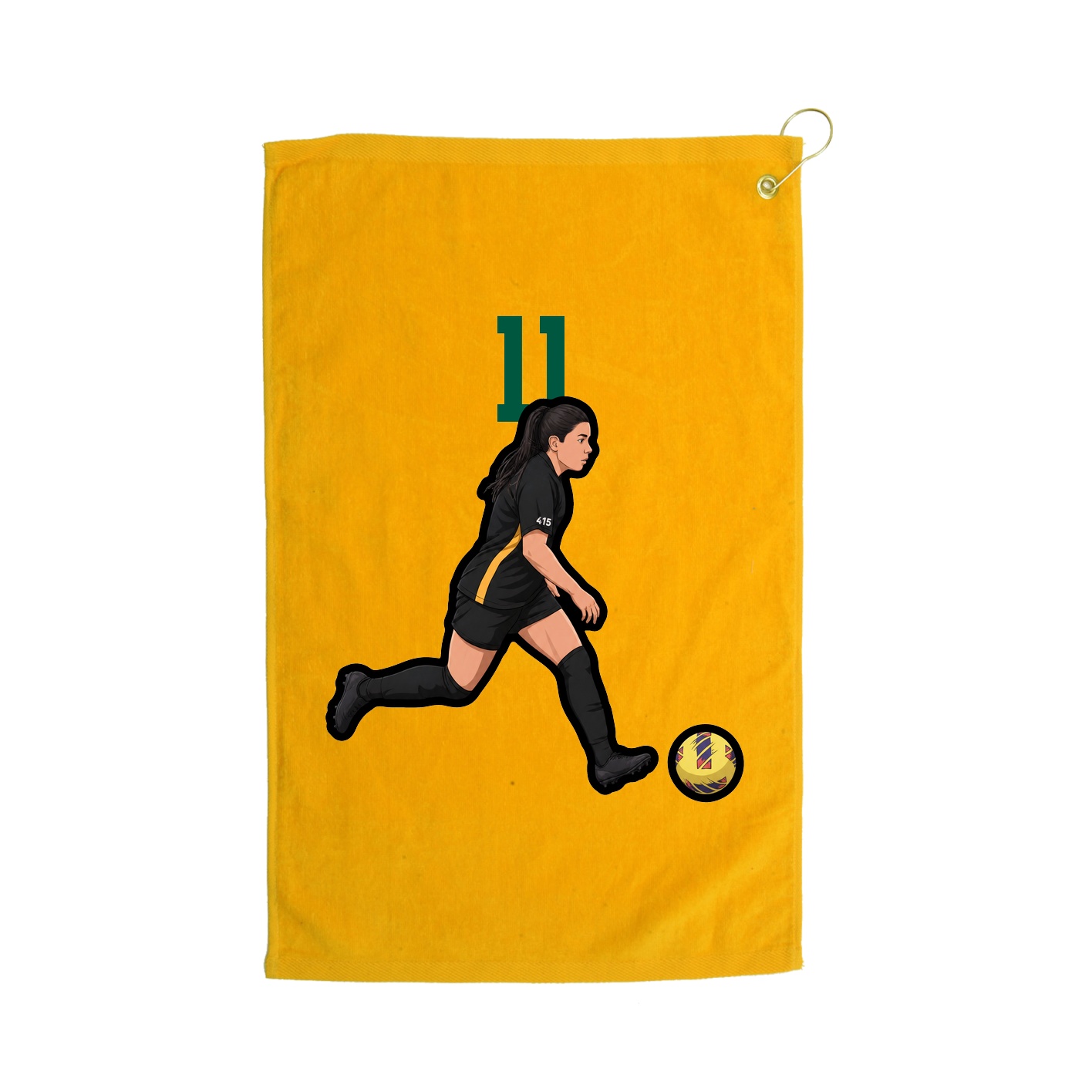 Golf Towel — Number Top in Gold