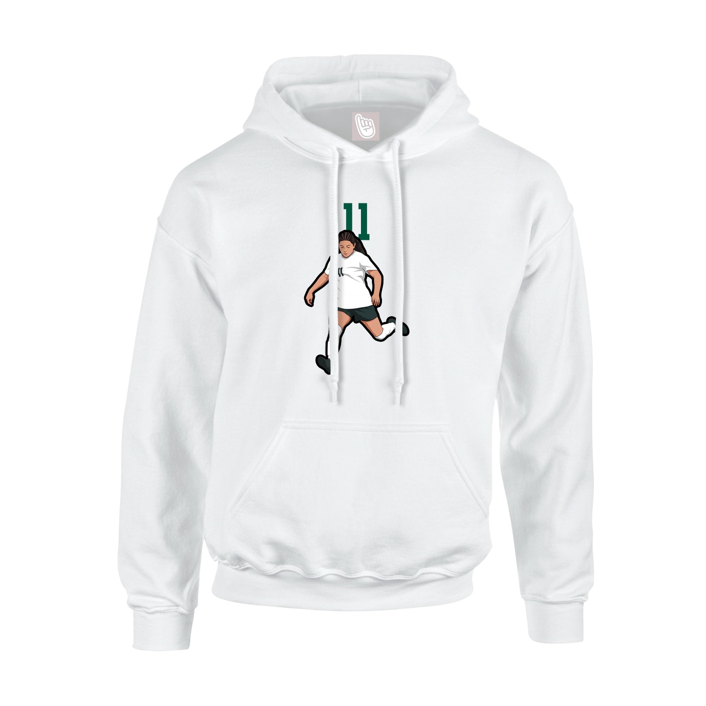 Youth Hoodie — Number Top in White
