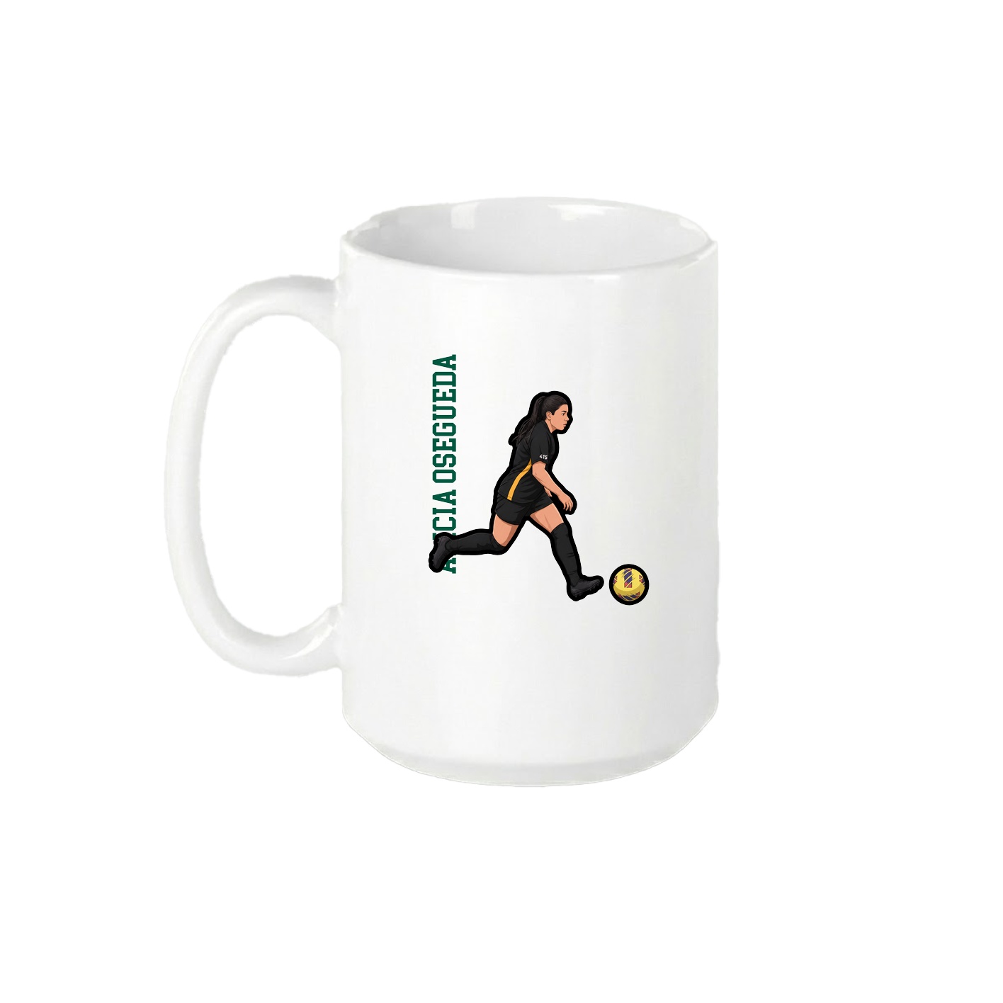 15oz Coffee Mug — Name Vertical in White