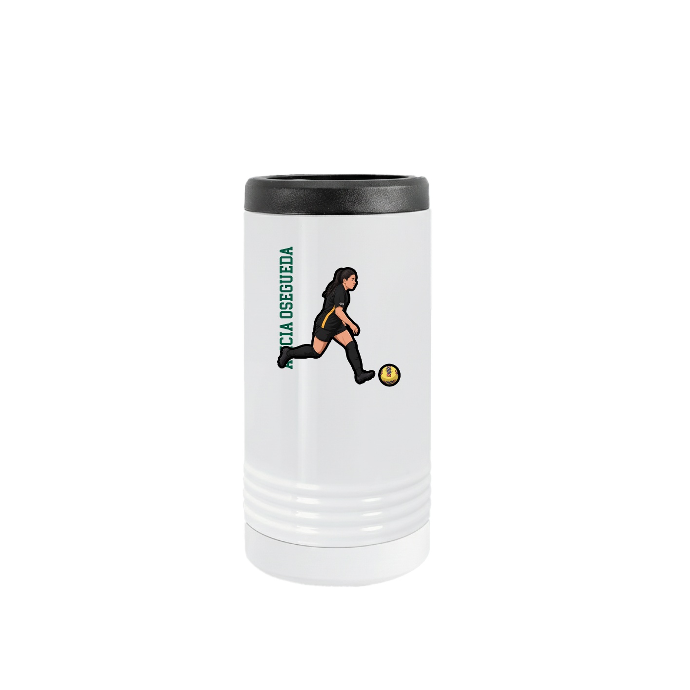 Slim Beverage Holder — Name Vertical in White