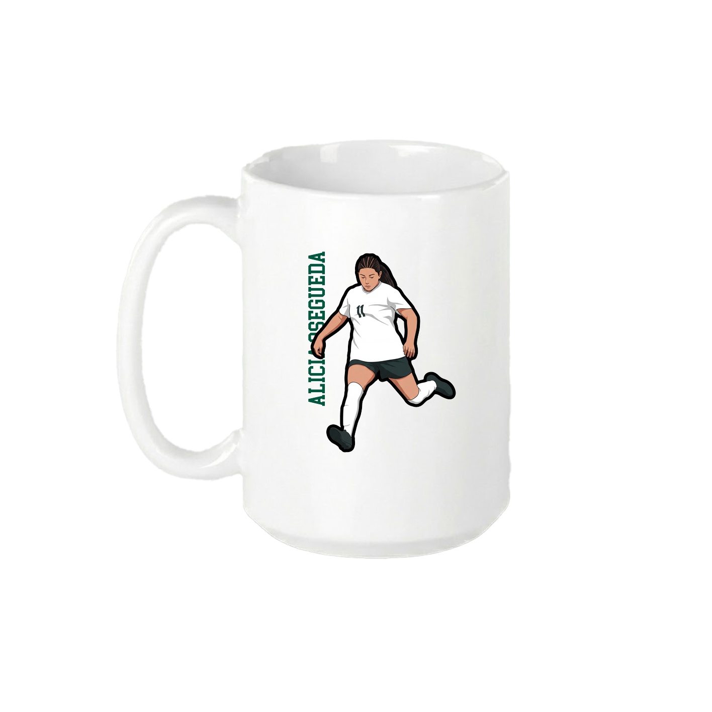 15oz Coffee Mug — Name Vertical in White