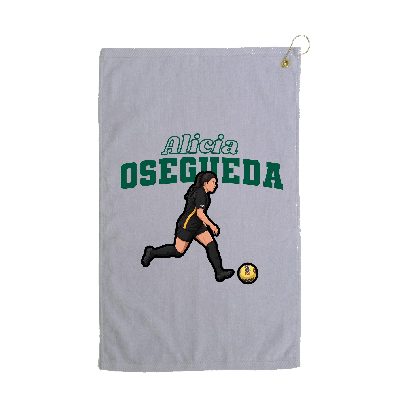 Golf Towel — Name Arch in Grey