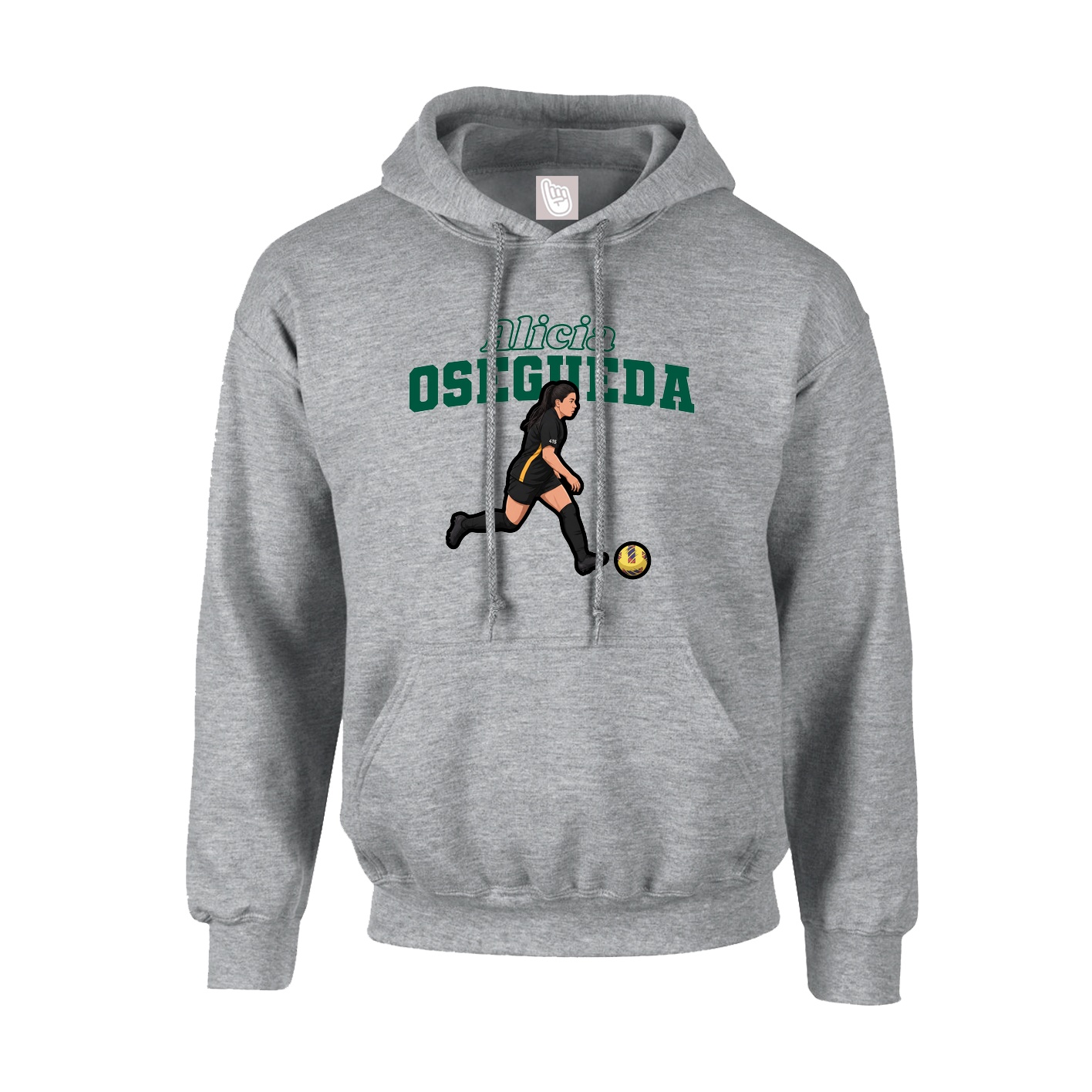 Youth Hoodie — Name Arch in Grey