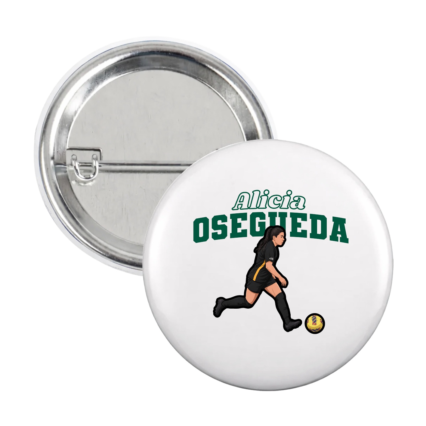 Game Day Button — Name Arch in White