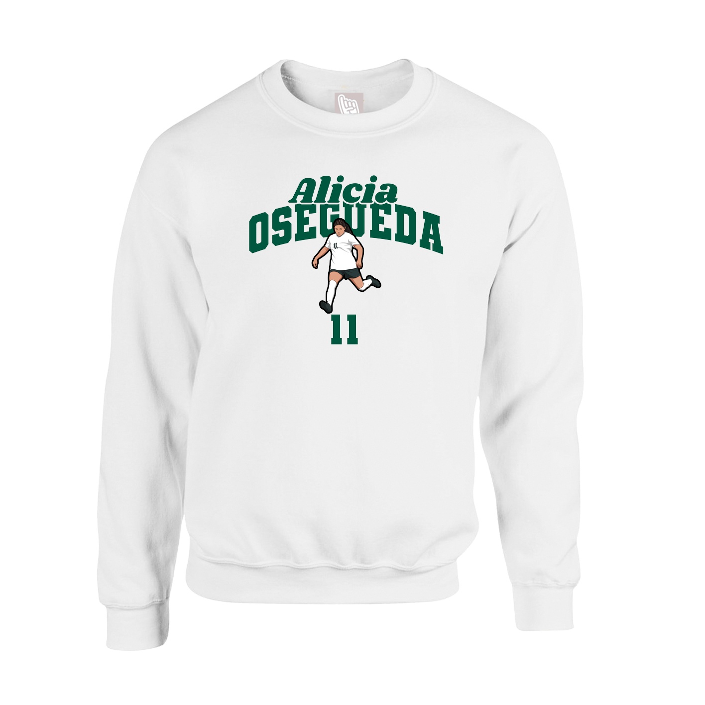 Fleece Crew — Signature Arch in White