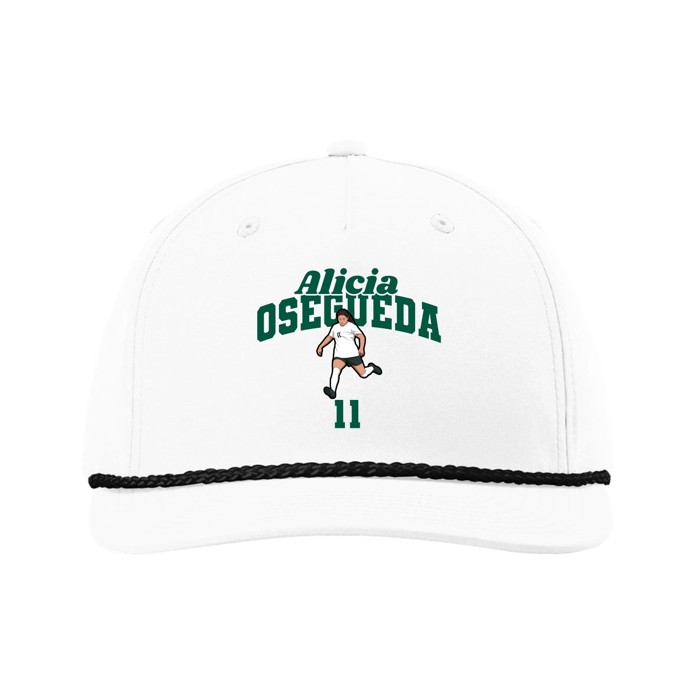 Five-Panel Classic Rope Cap — Signature Arch in White