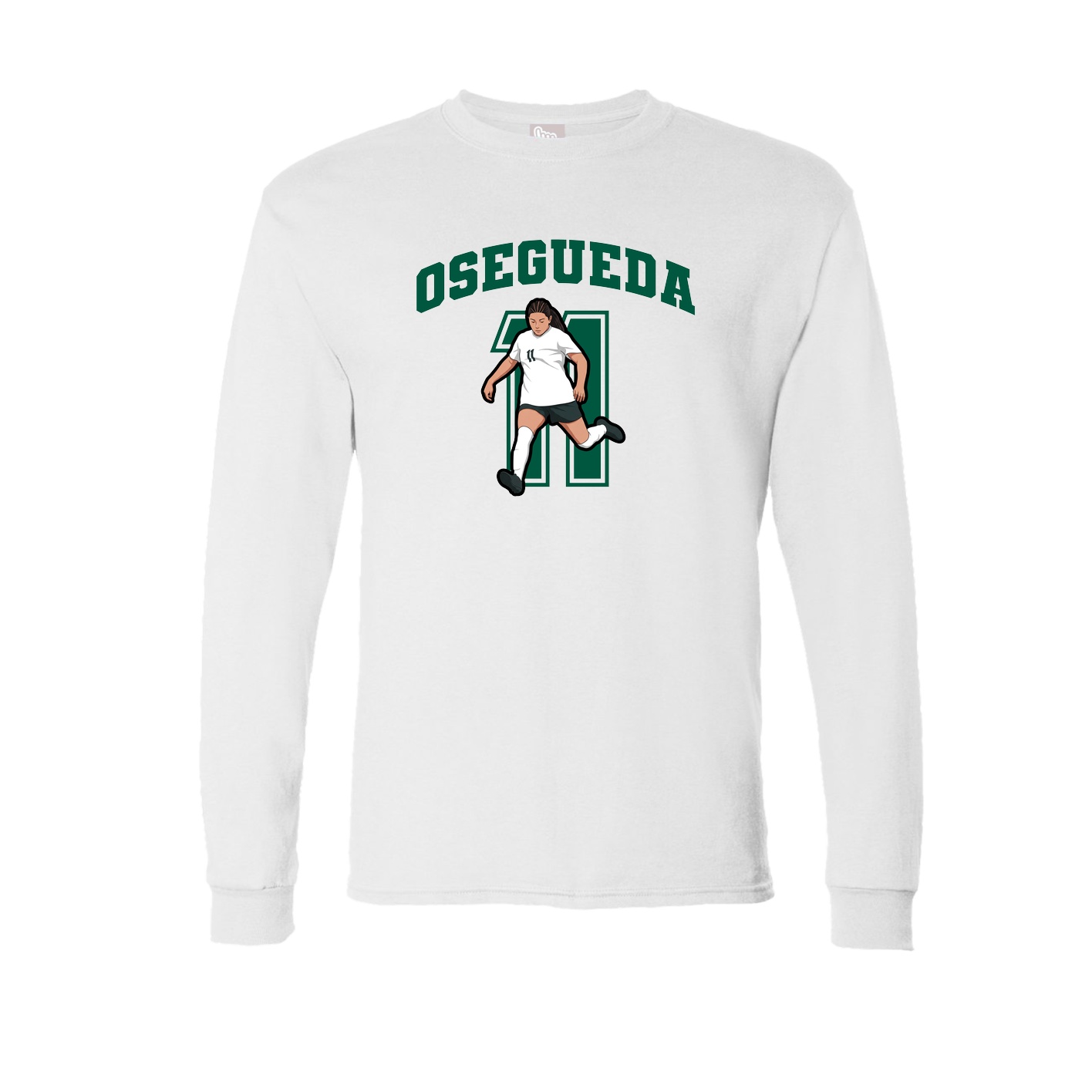 Long Sleeve Tee — Number in White