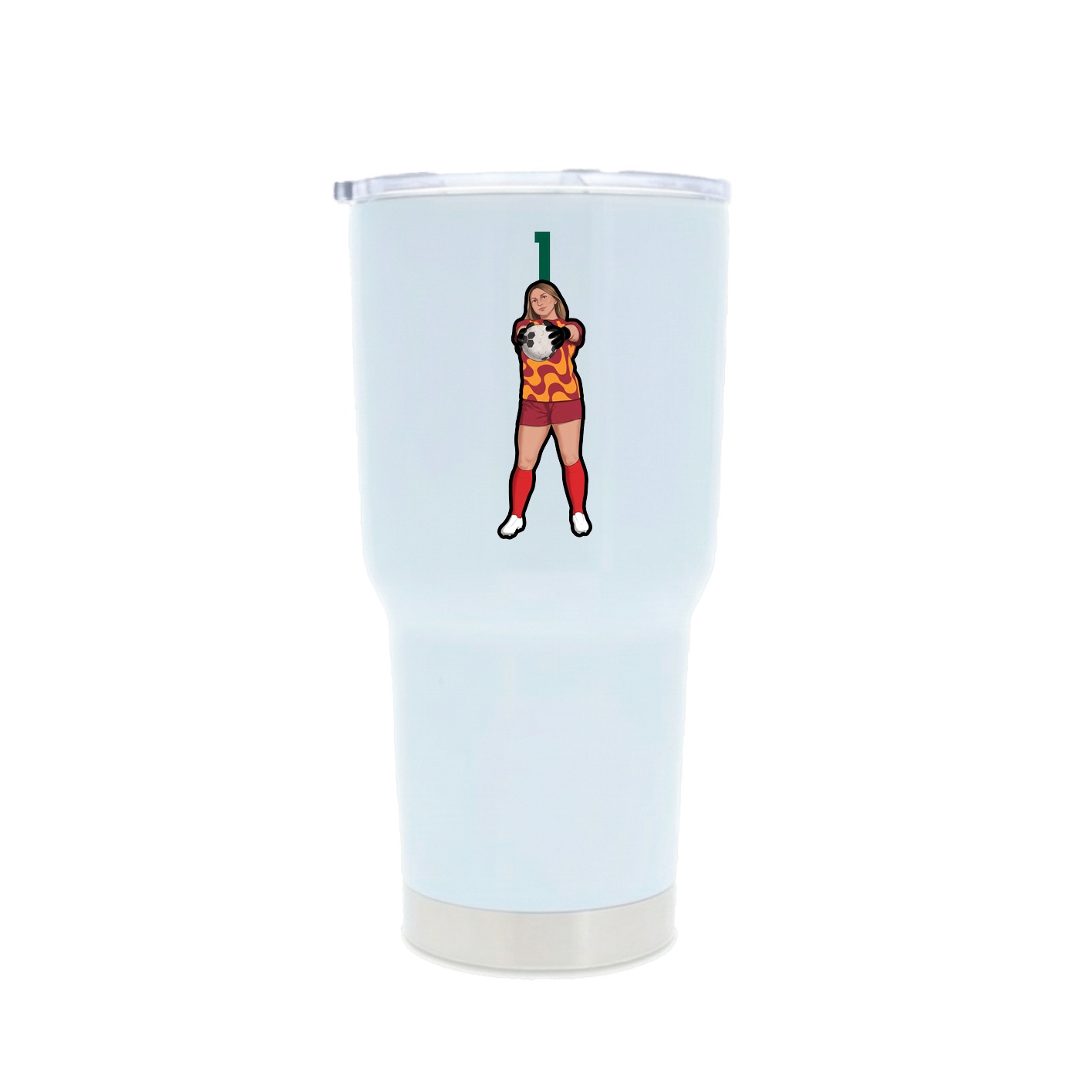 30oz Stainless Steel Tumbler — Number Top in White