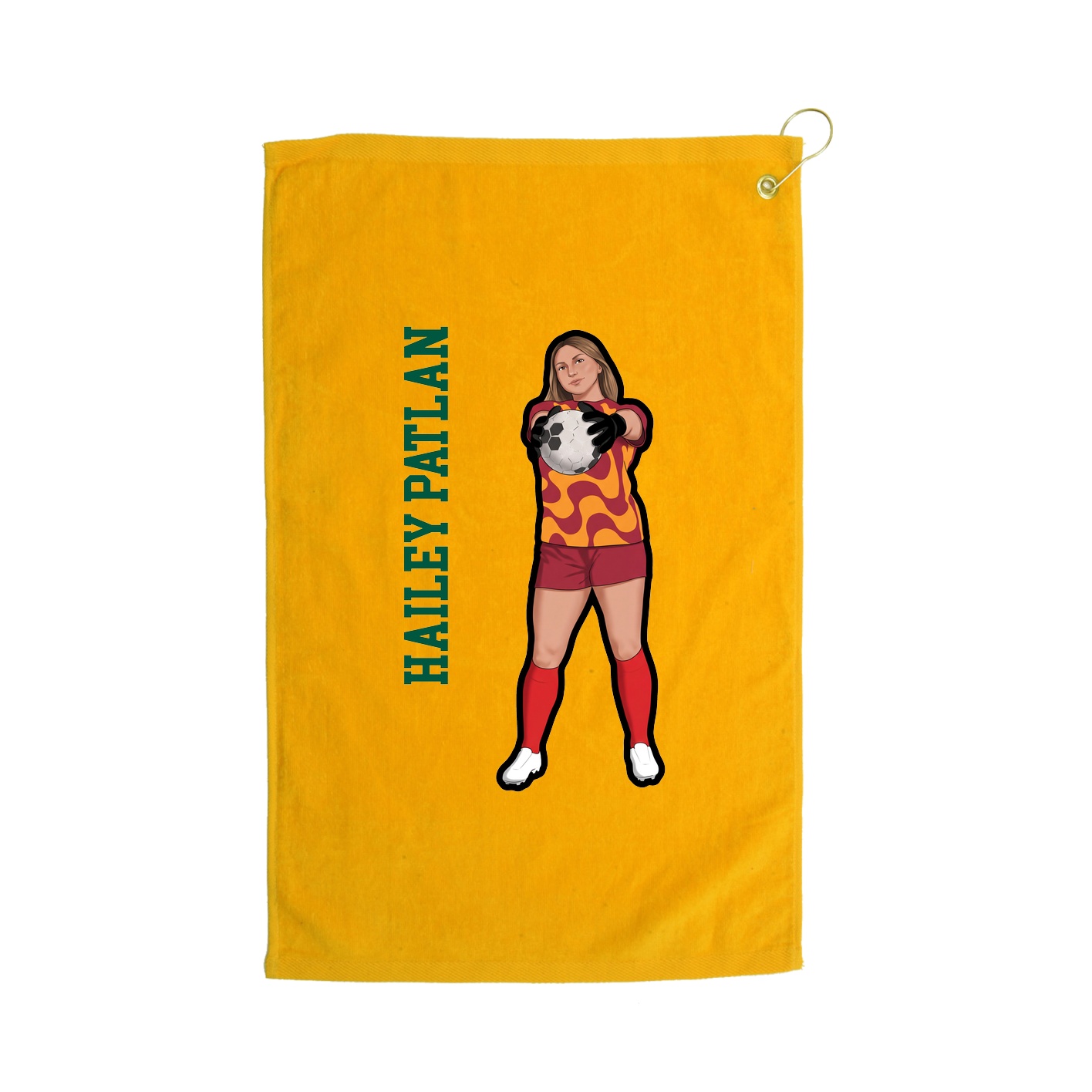 Golf Towel — Name Vertical in Gold