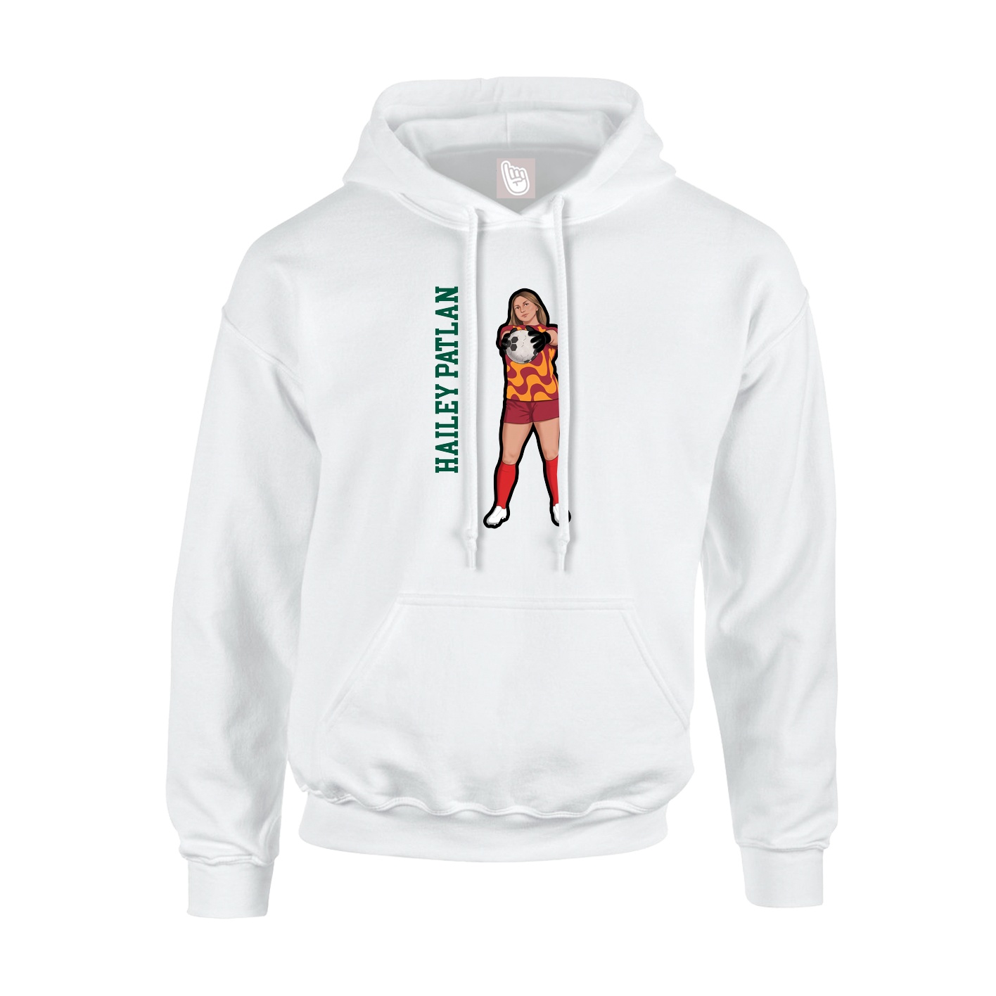 Youth Hoodie — Name Vertical in White