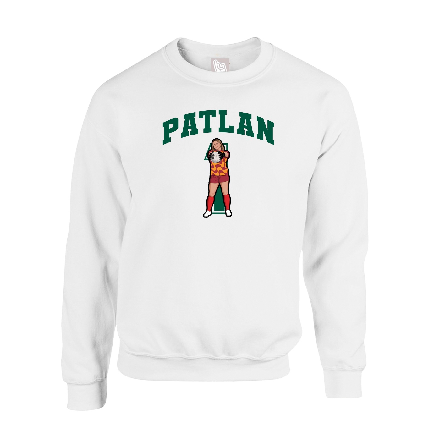 Fleece Crew — Number in White