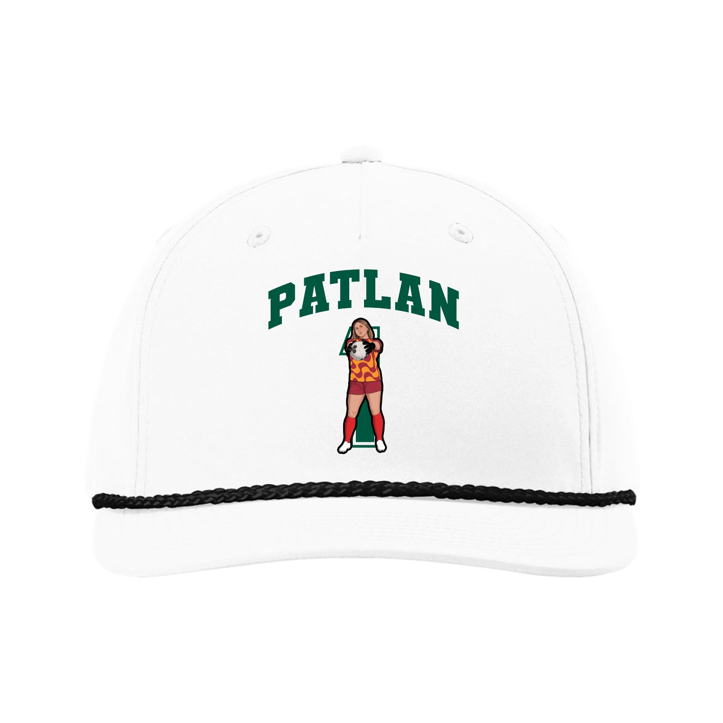 Five-Panel Classic Rope Cap — Number in White