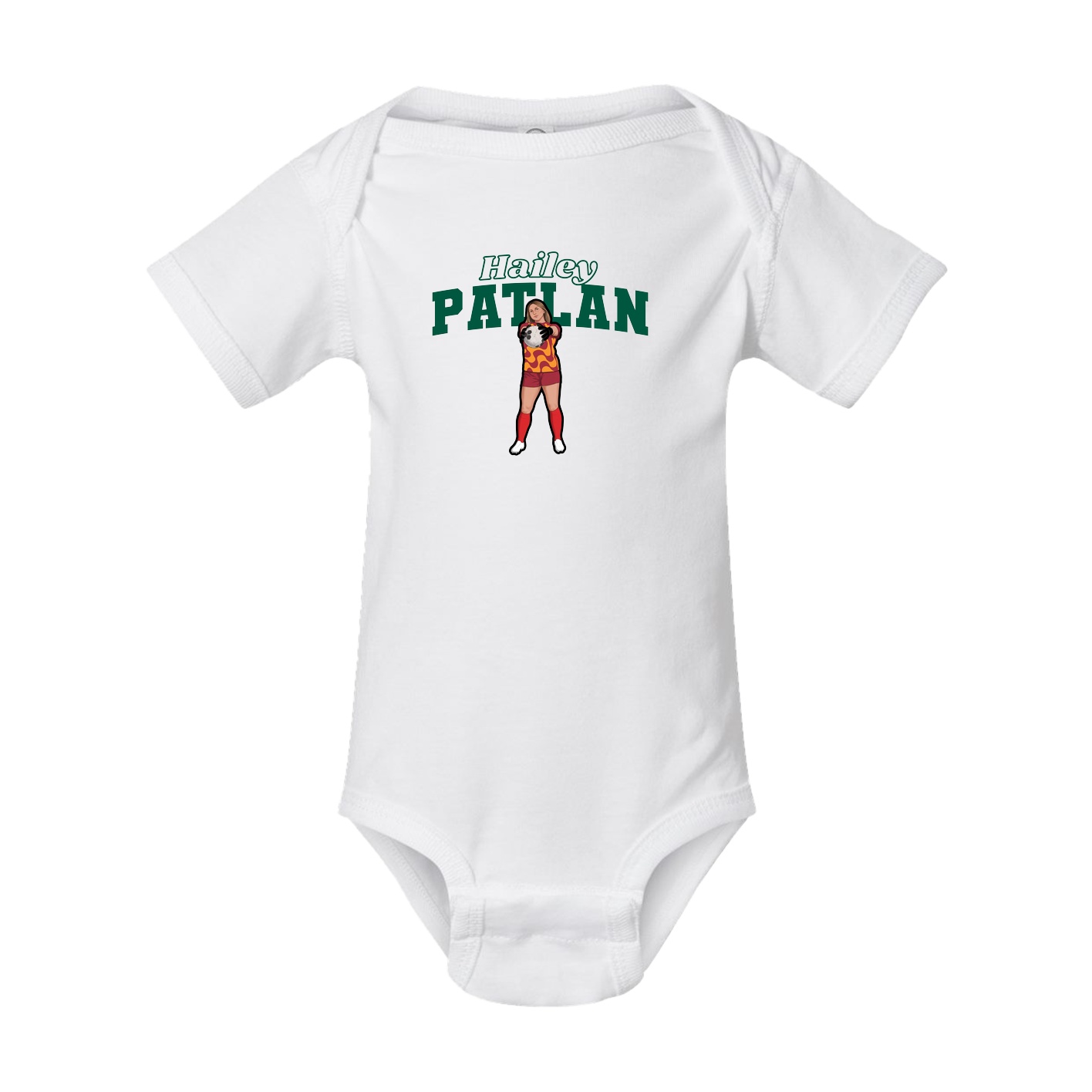 Baby Onesie — Name Arch in White