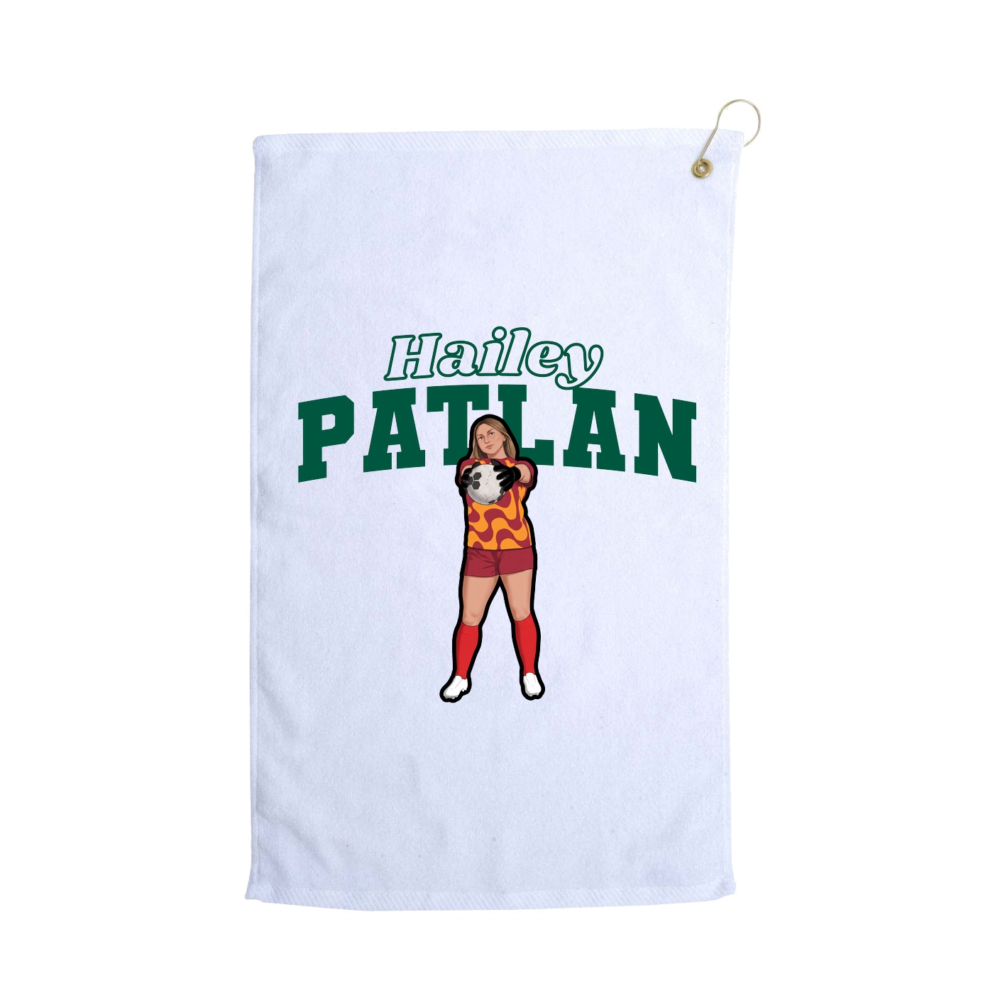 Golf Towel — Name Arch in White