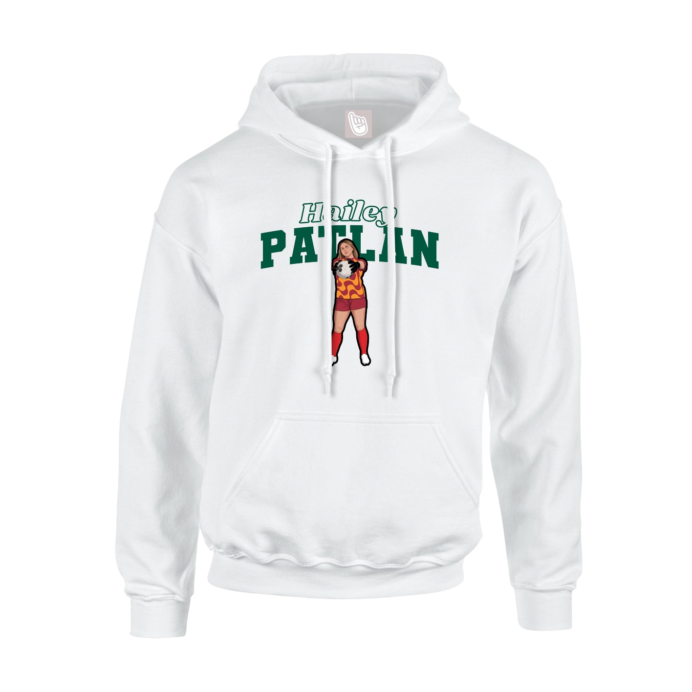 Hoodie — Name Arch in White