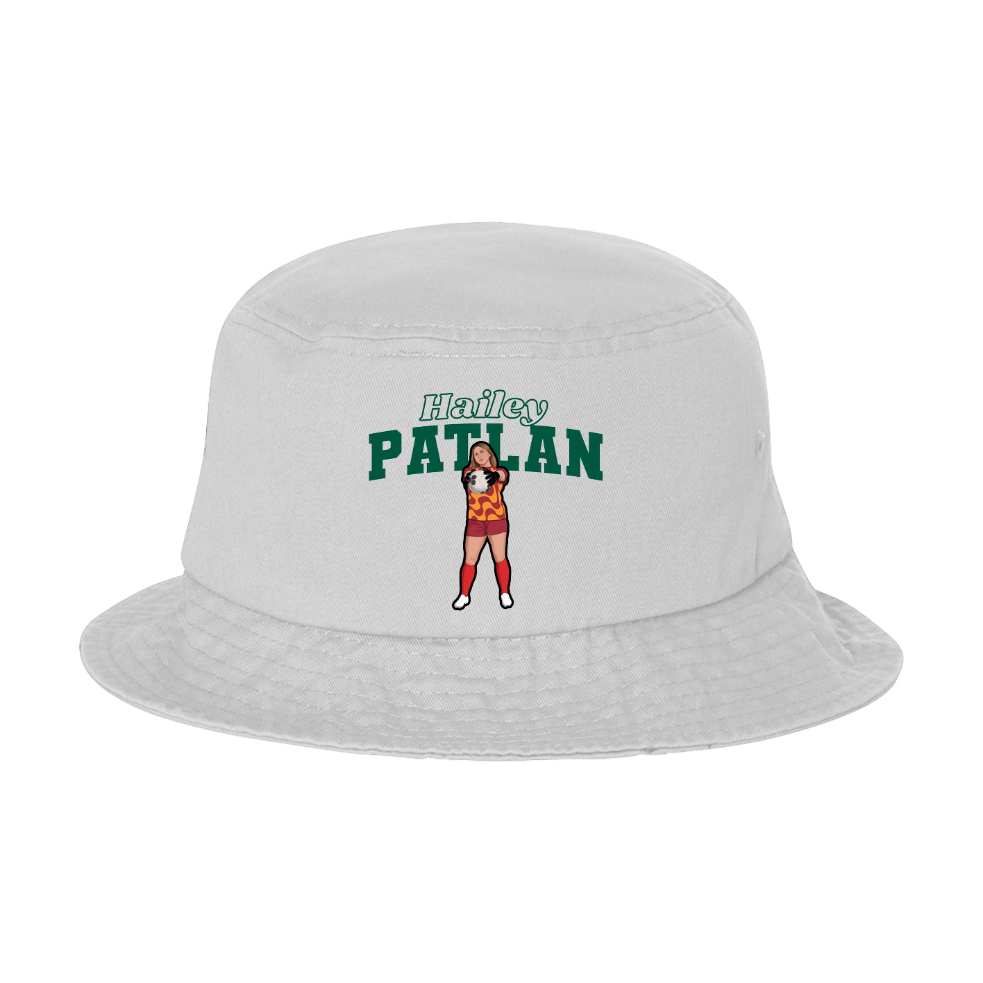 Bucket Cap — Name Arch in White