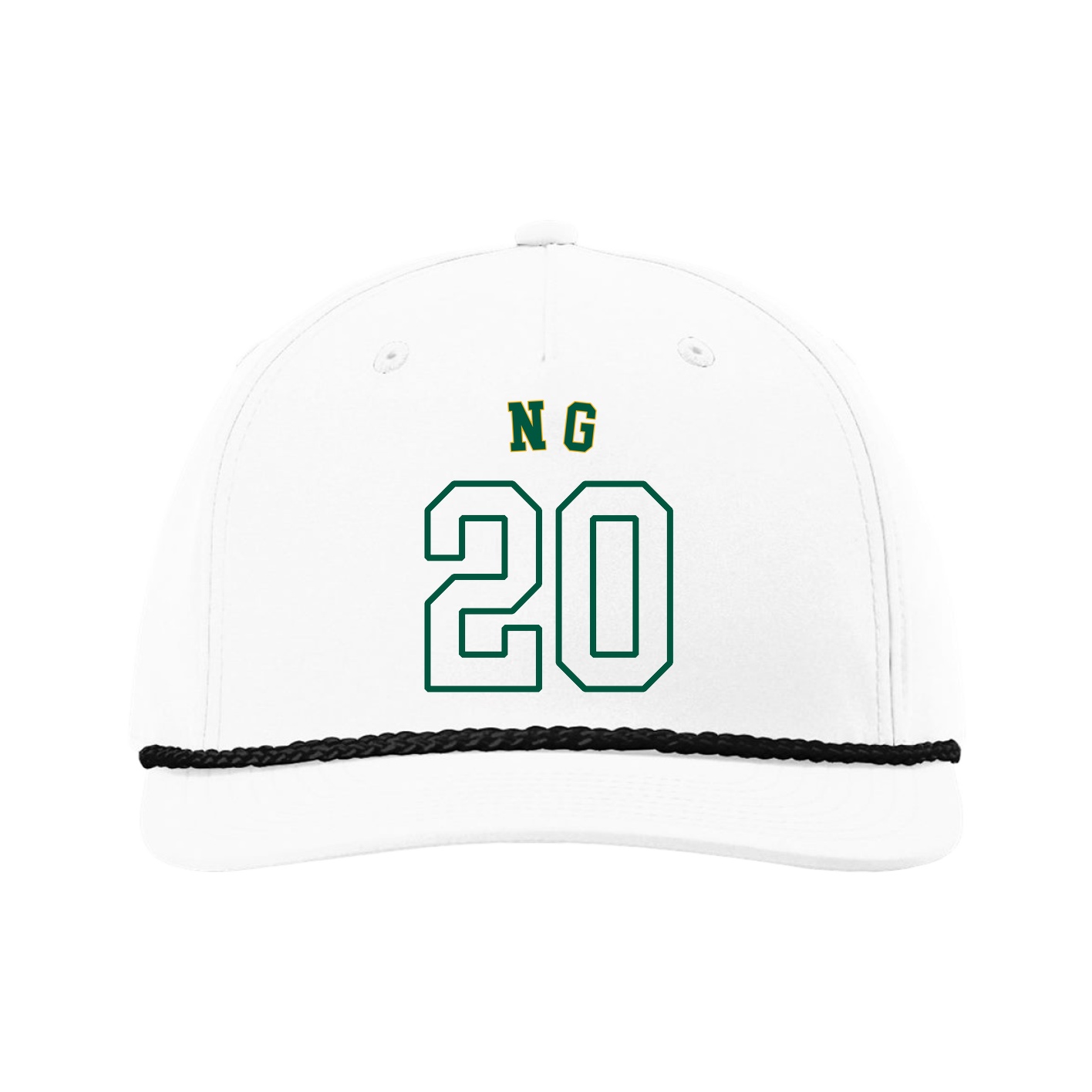 Five-Panel Classic Rope Cap — Shirsey Arch in White