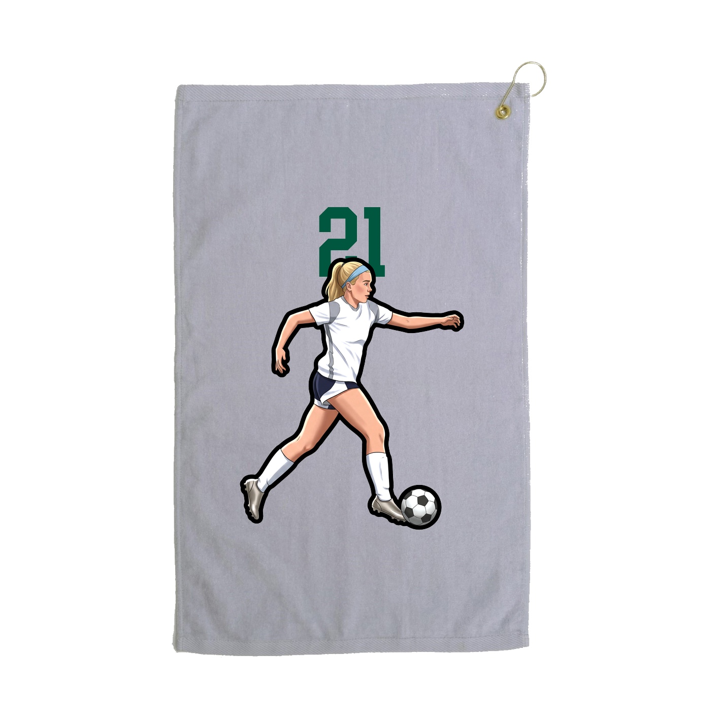 Golf Towel — Number Top in Grey