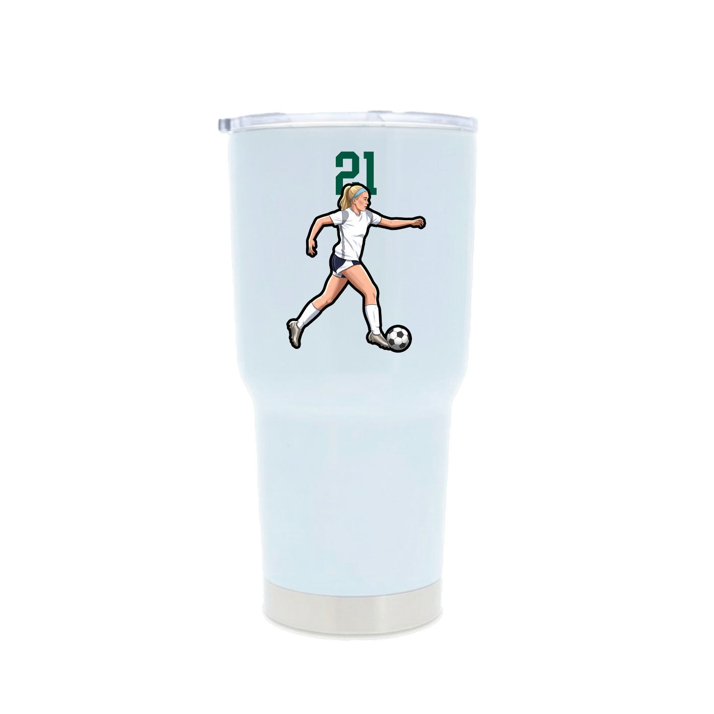 30oz Stainless Steel Tumbler — Number Top in White