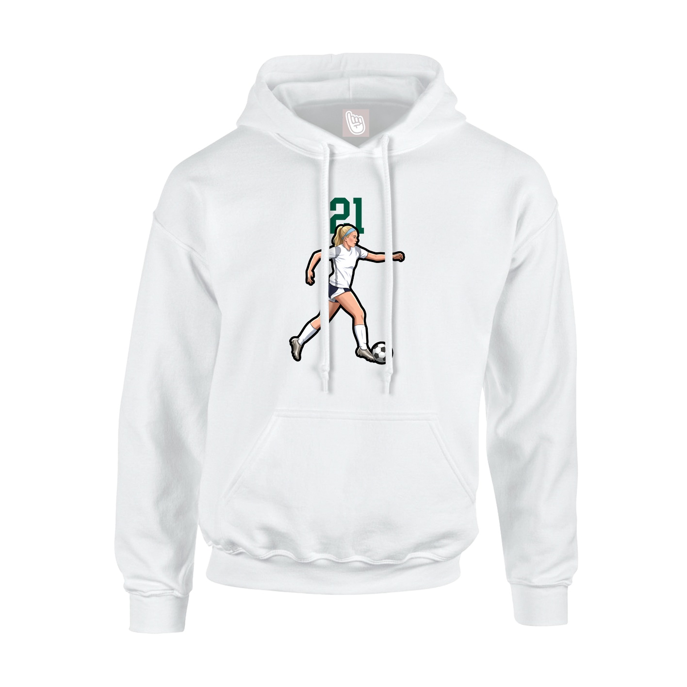 Hoodie — Number Top in White