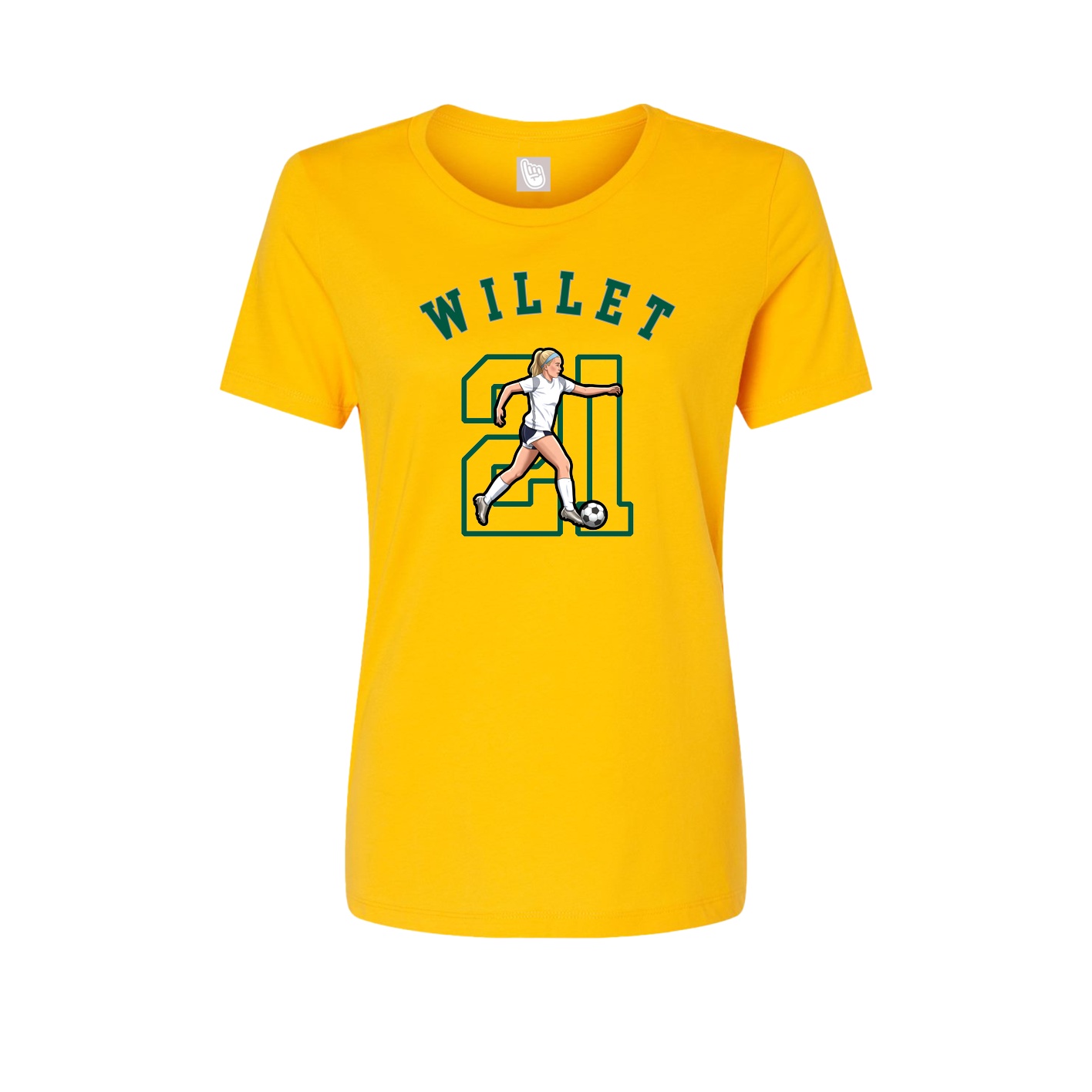 Fitted Women's Tee — Shirsey Arch in Gold