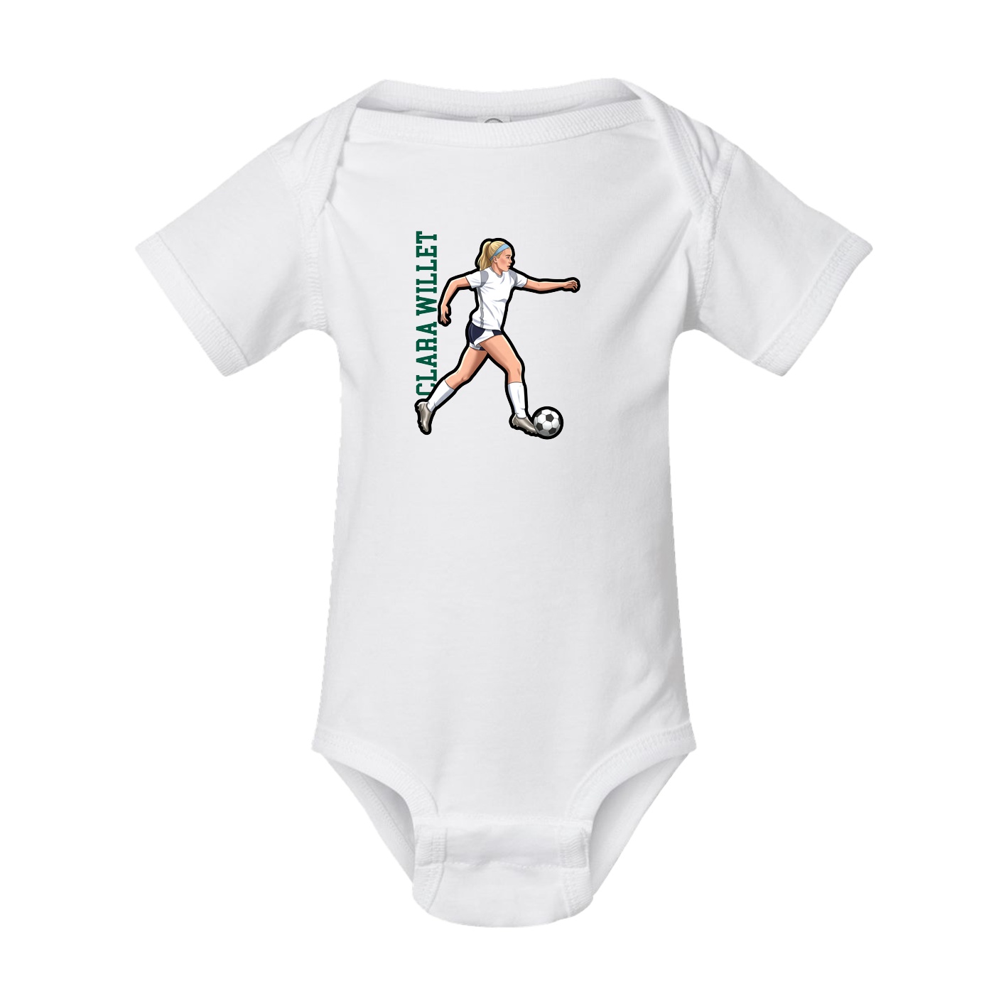 Baby Onesie — Name Vertical in White