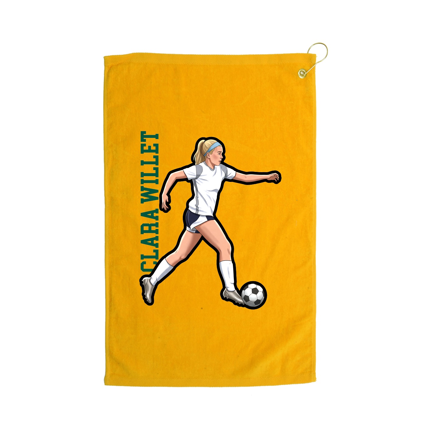 Golf Towel — Name Vertical in Gold