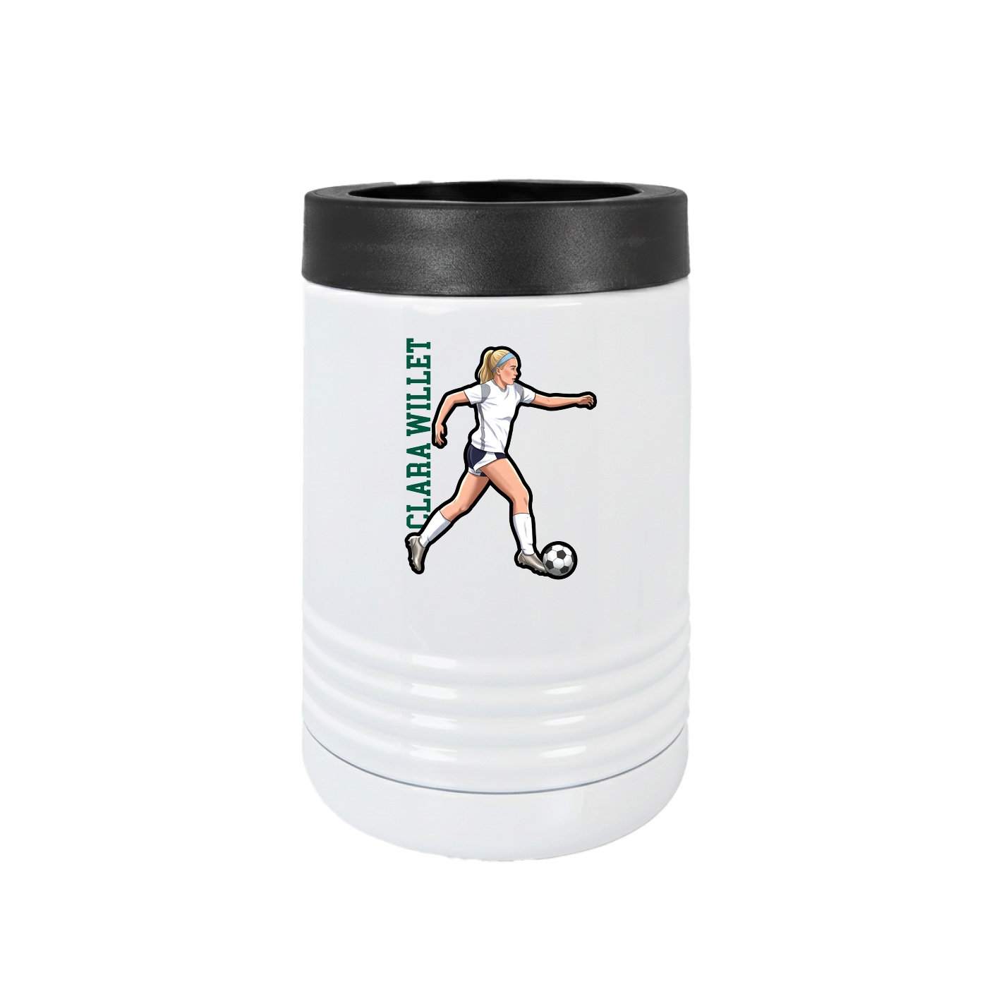 Beverage Holder — Name Vertical in White