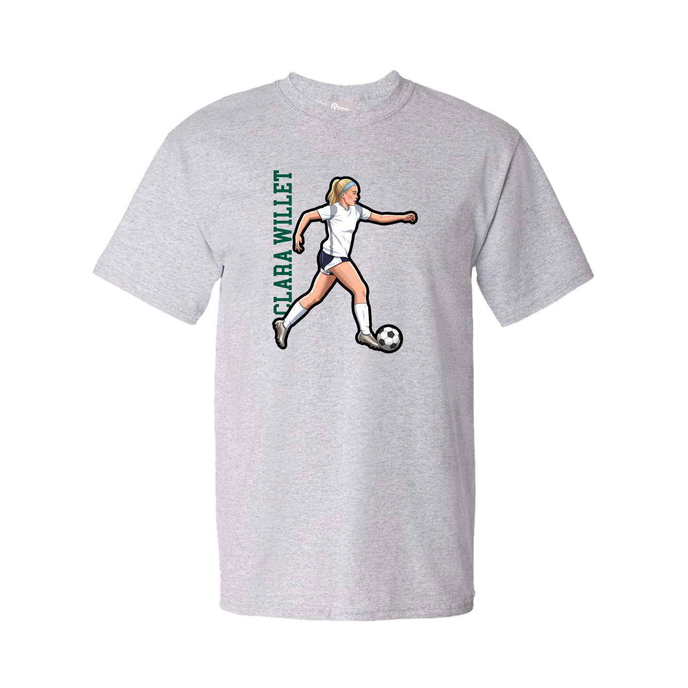 Youth Tee — Name Vertical in Grey