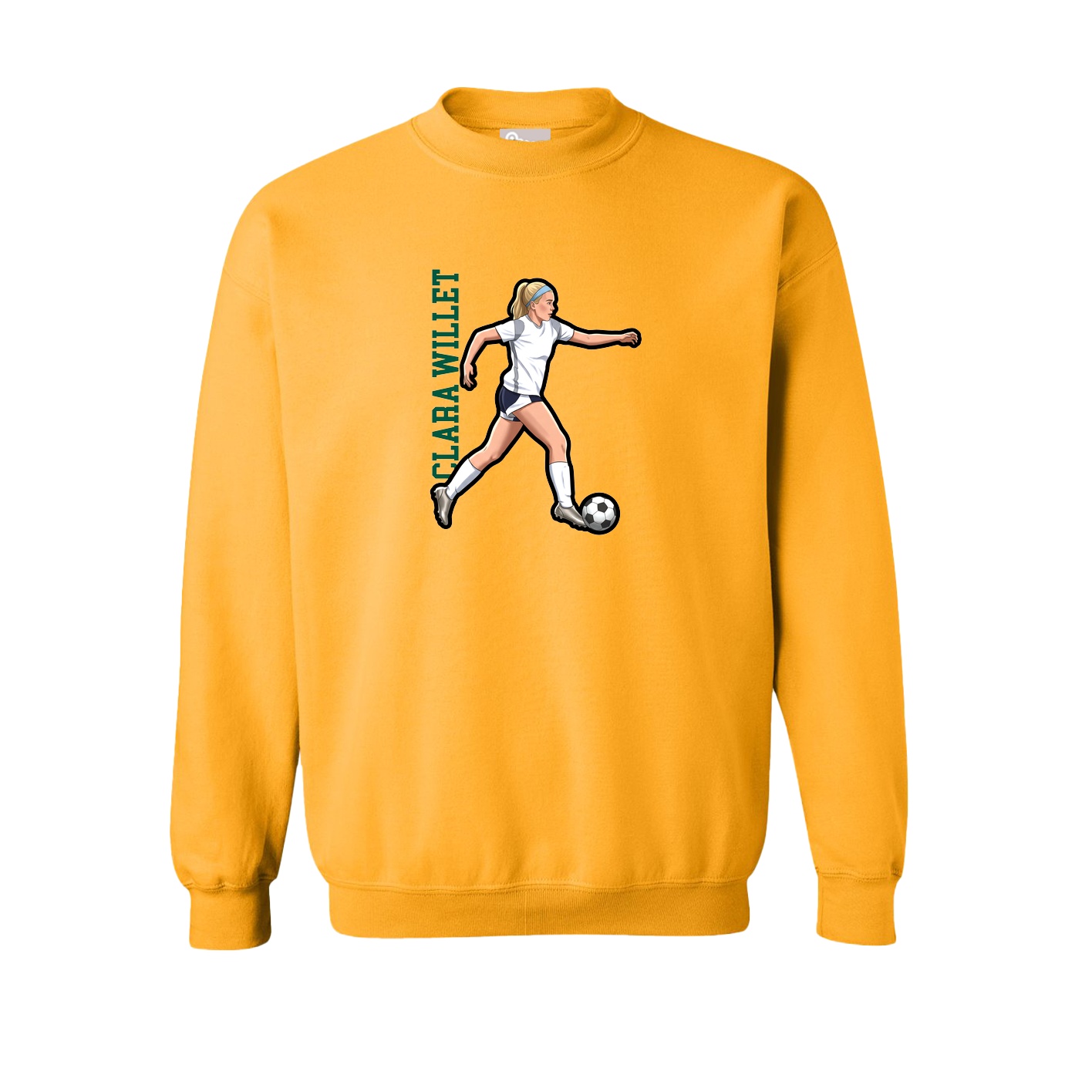 Fleece Crew — Name Vertical in Gold