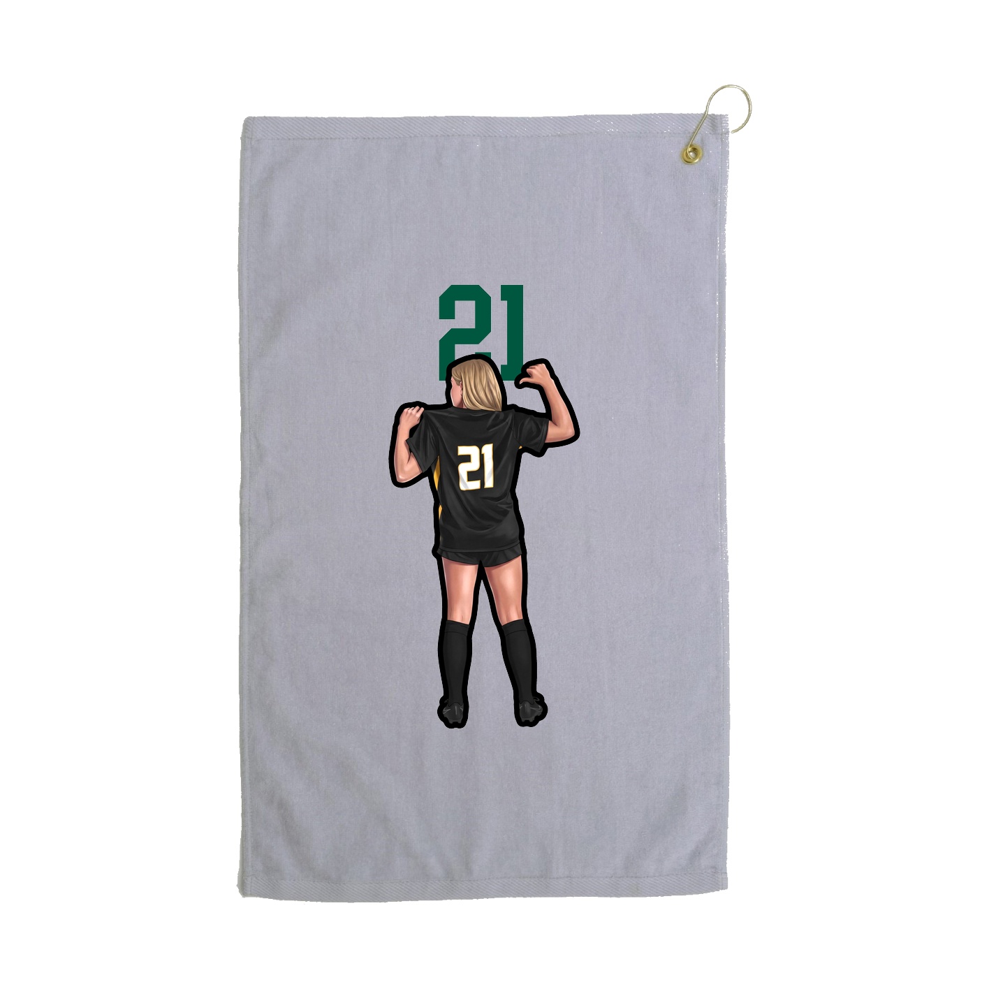 Golf Towel — Number Top in Grey