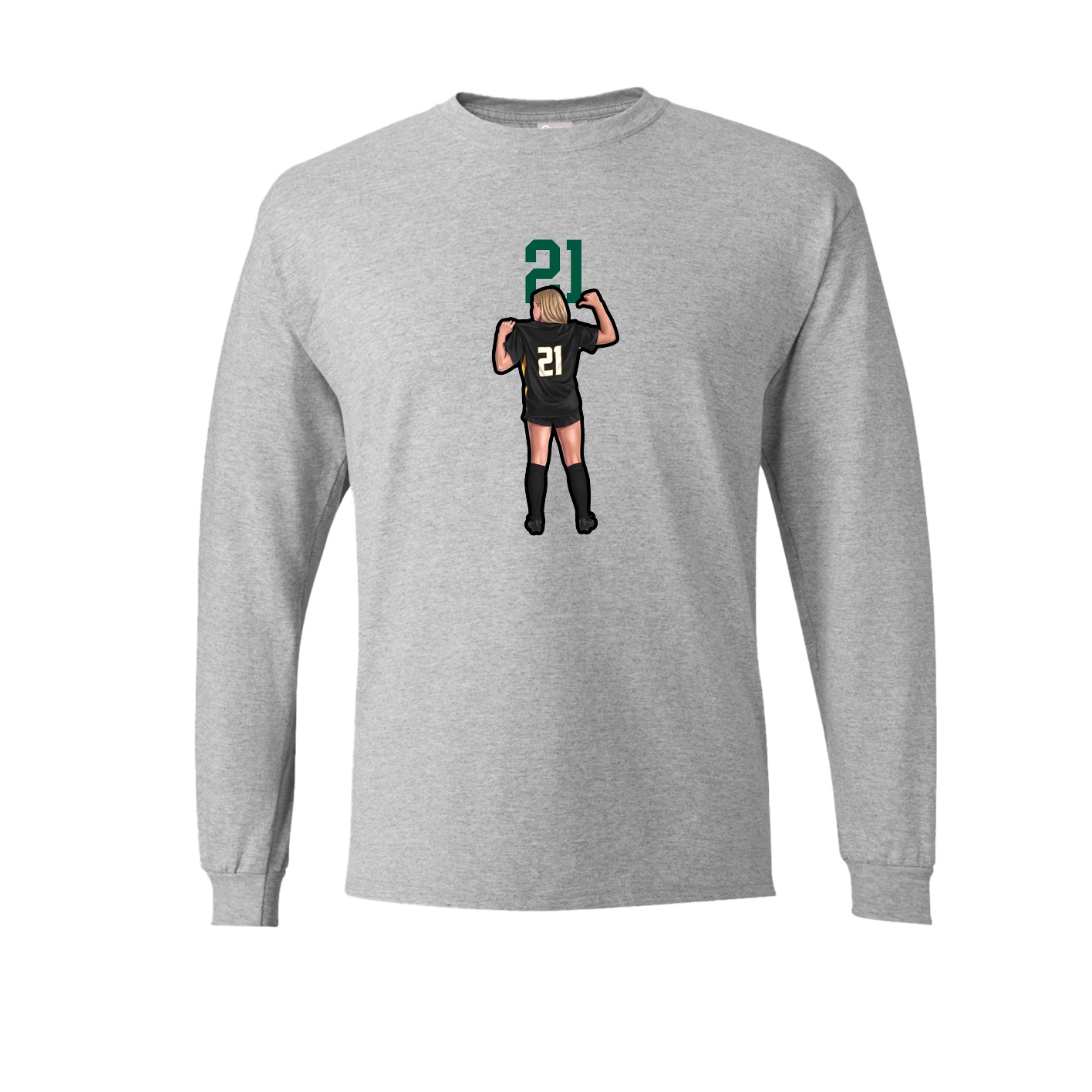 Long Sleeve Tee — Number Top in Grey