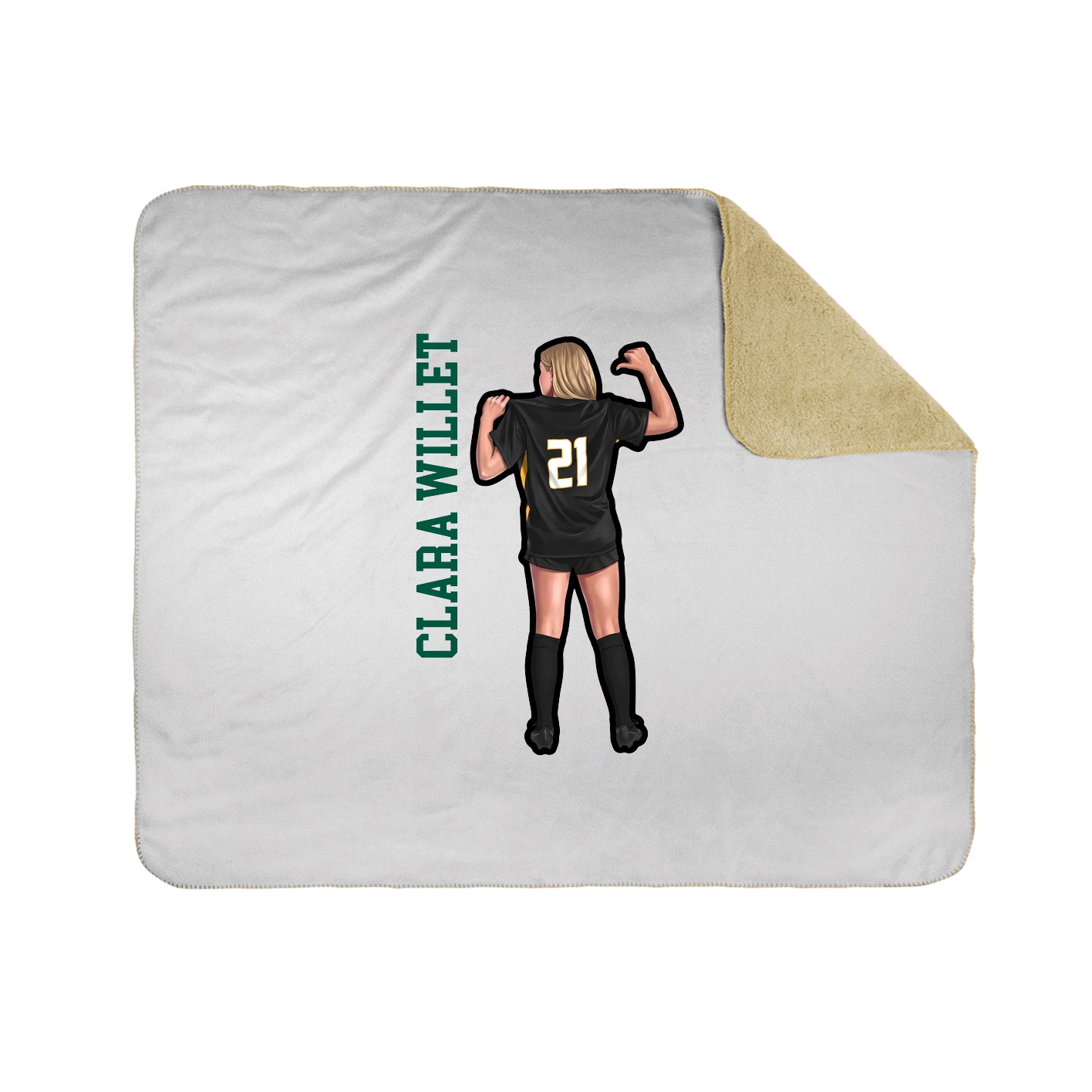 Throw Blanket — Name Vertical in White