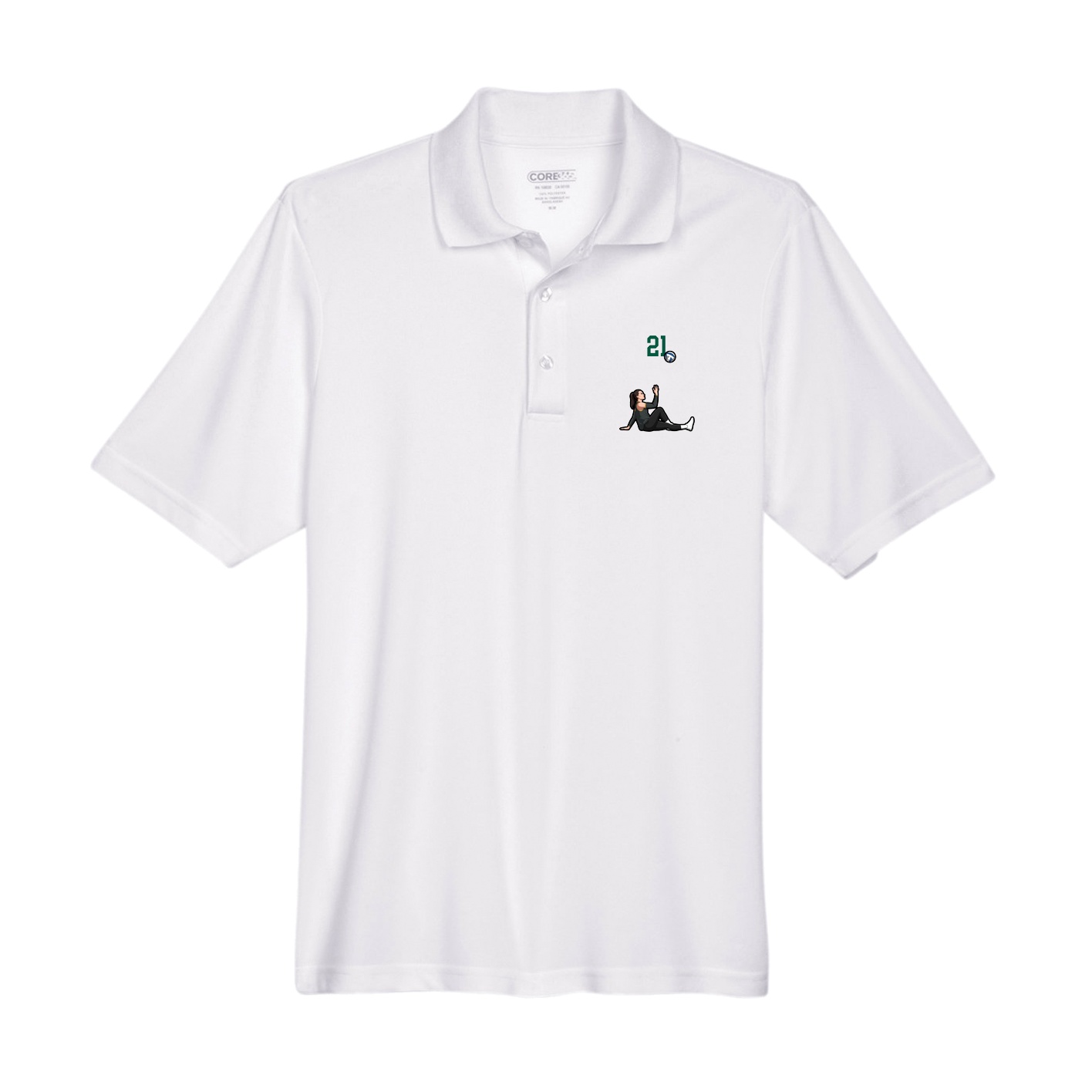 Performance Polo — Number Top in White