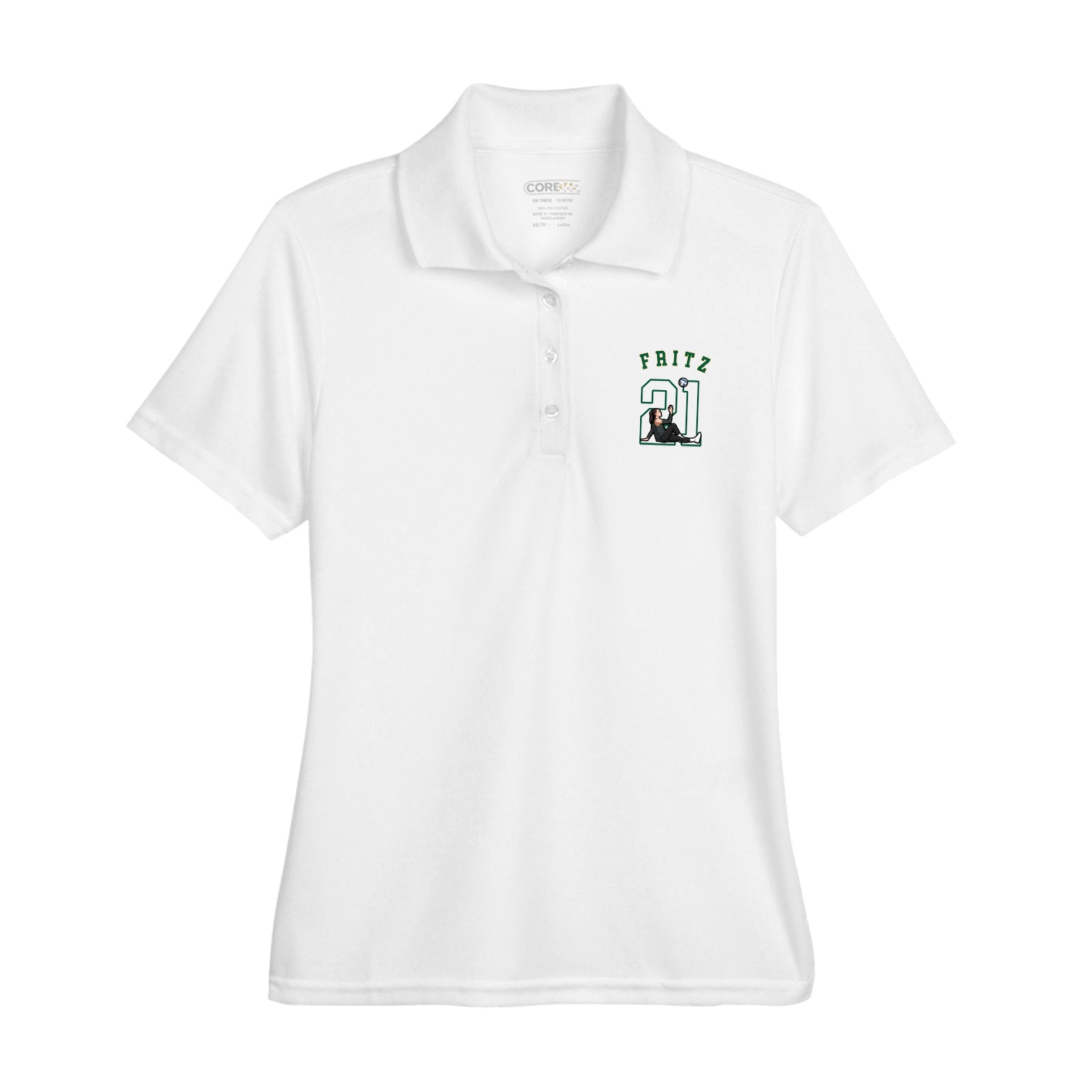 Womens Performance Polo — Shirsey Arch in White