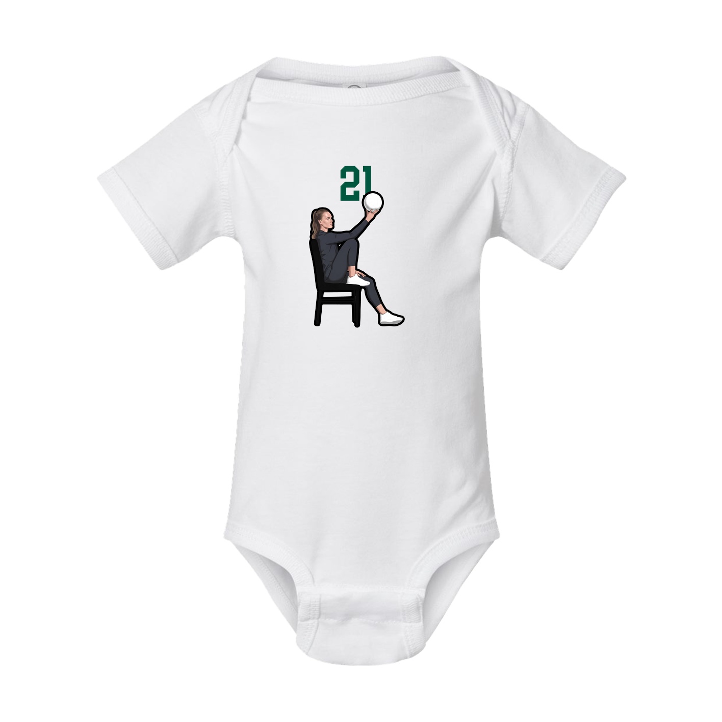 Baby Onesie — Number Top in White
