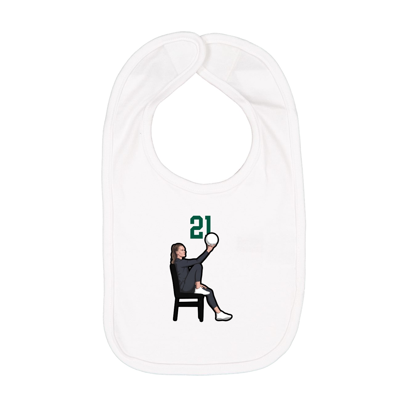 Infant Bib — Number Top in White