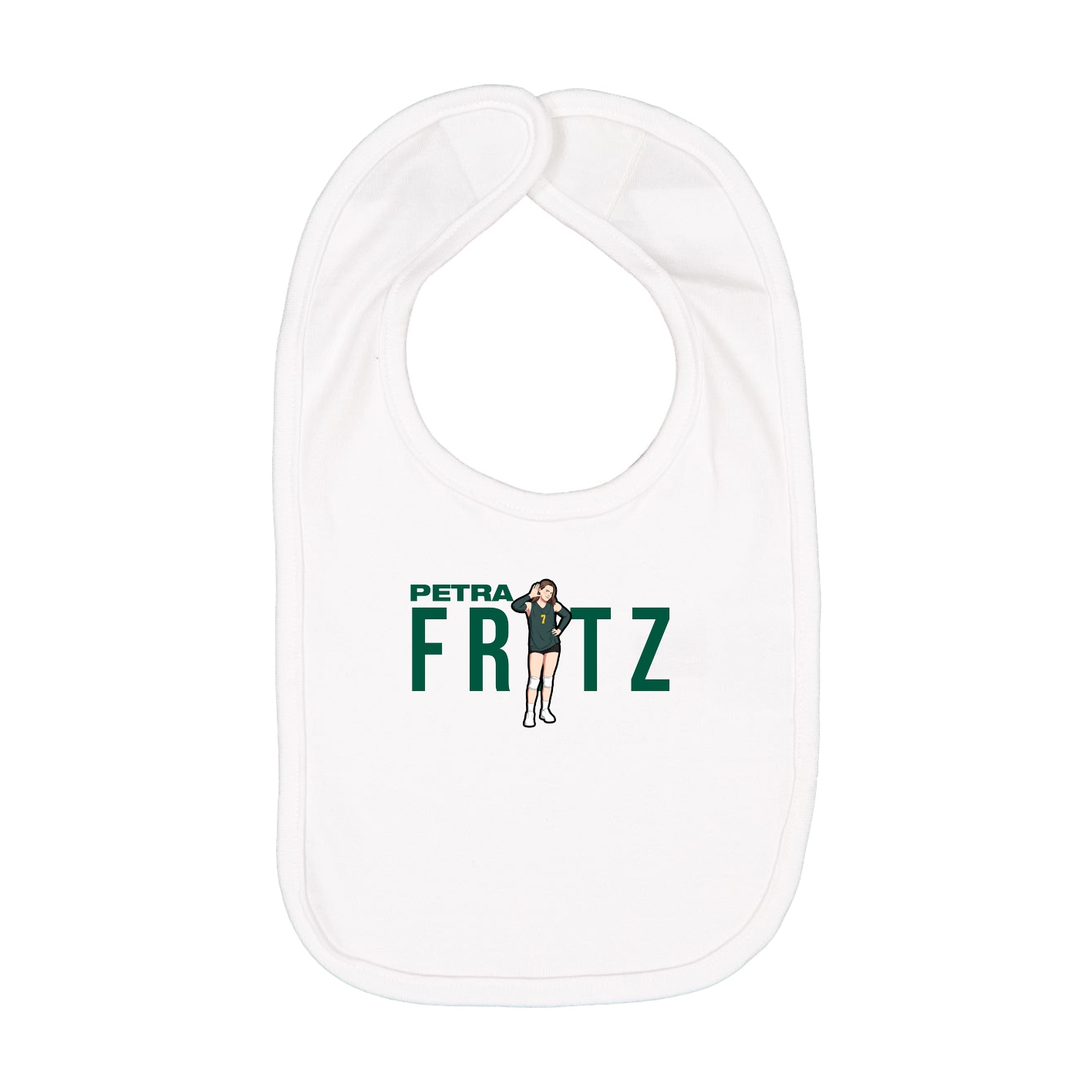 Infant Bib — Player Name in White