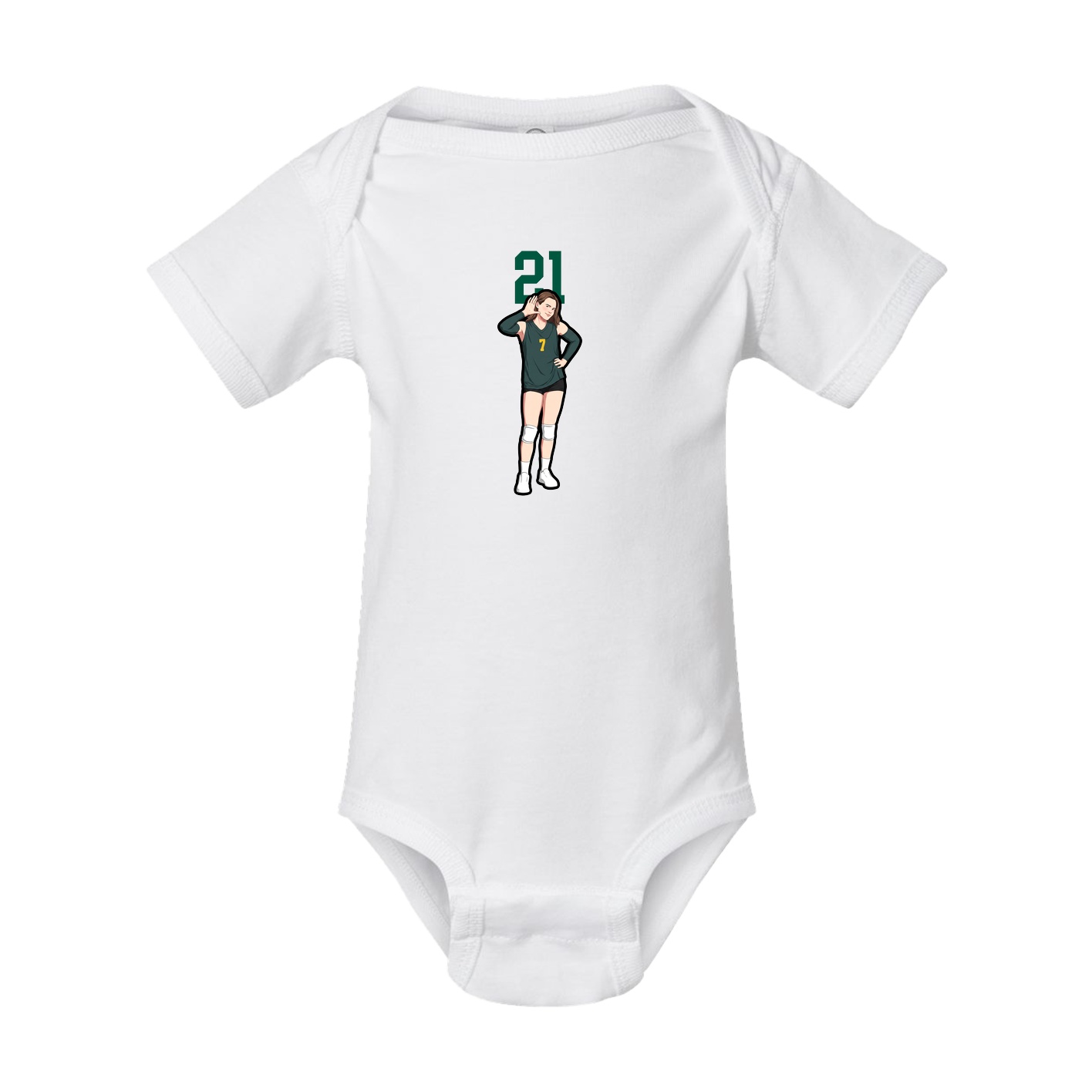 Baby Onesie — Number Top in White