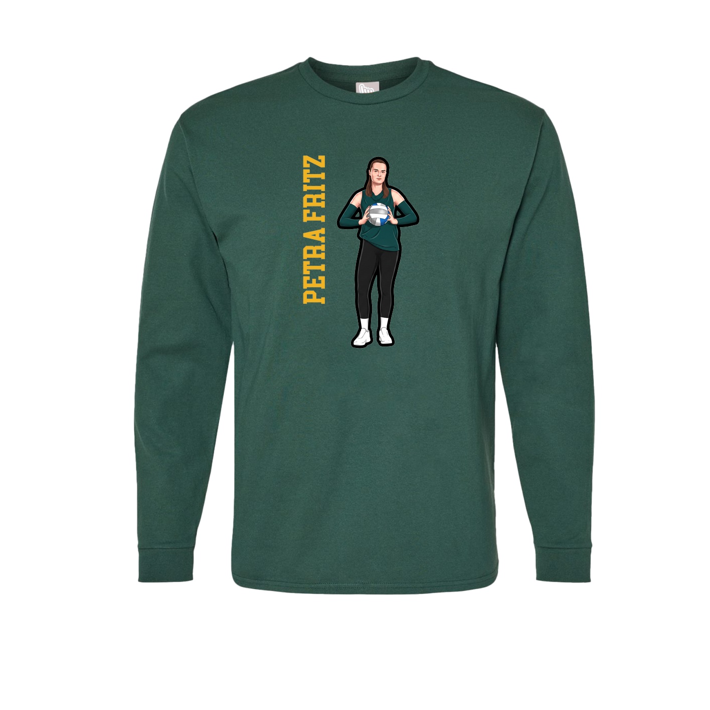 Long Sleeve Tee — Name Vertical in Green