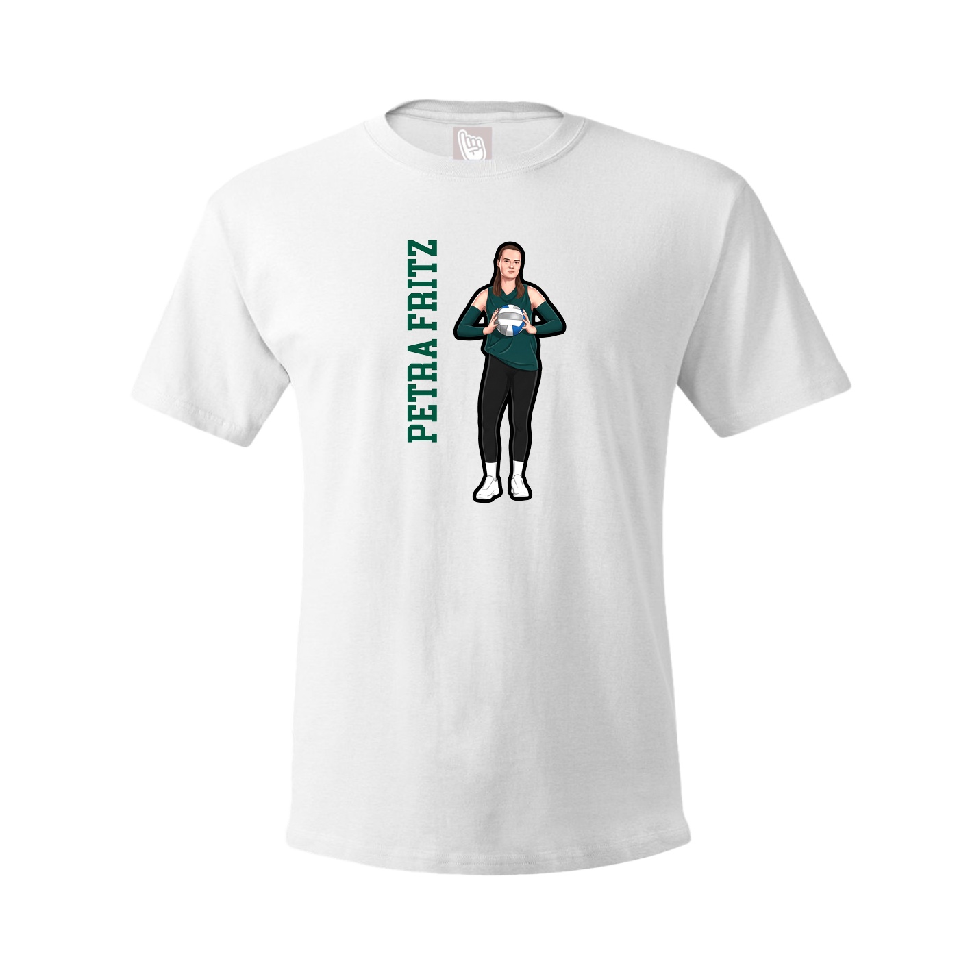 Youth Tee — Name Vertical in White