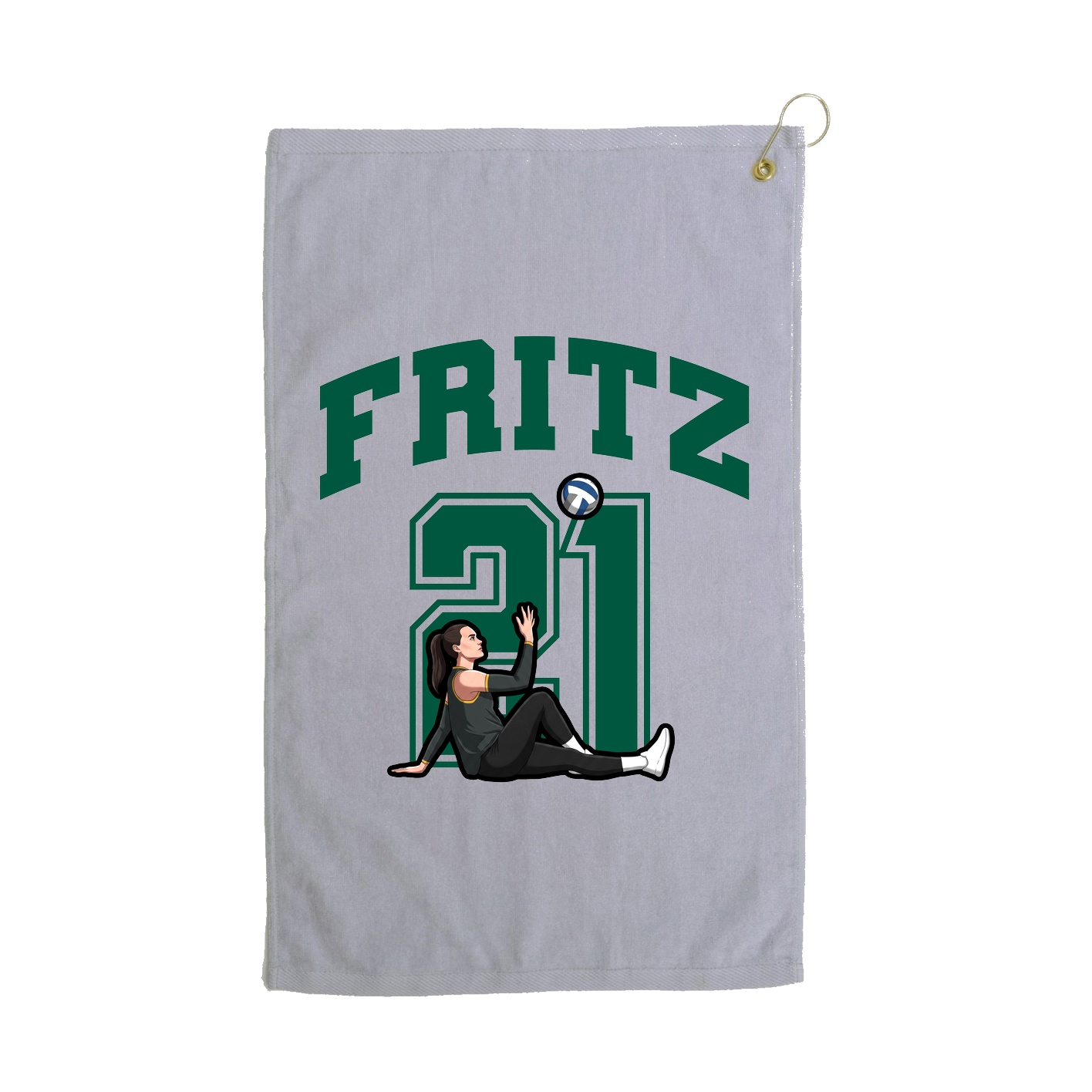 Golf Towel — Number in Grey