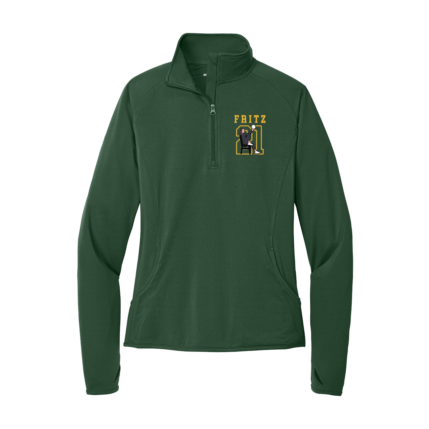 Women's Q-Zip Pullover — Shirsey in Green