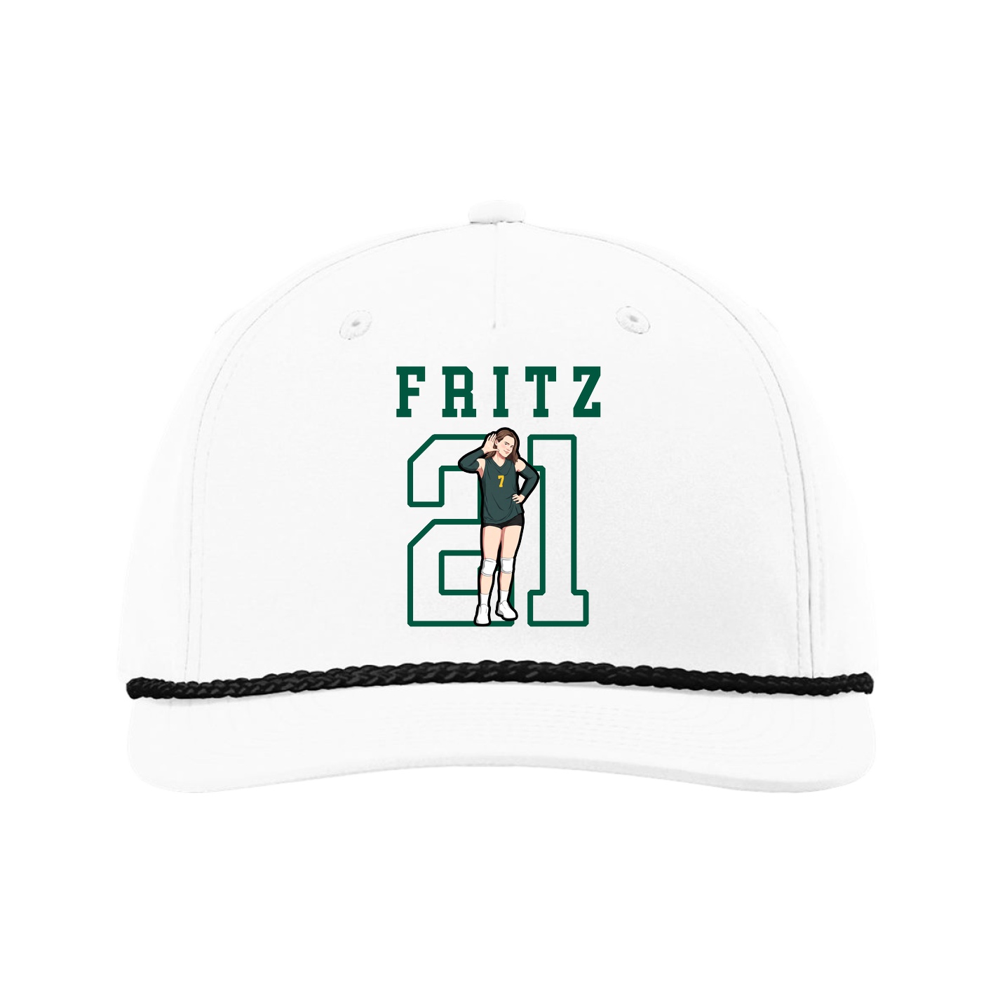 Five-Panel Classic Rope Cap — Shirsey in White