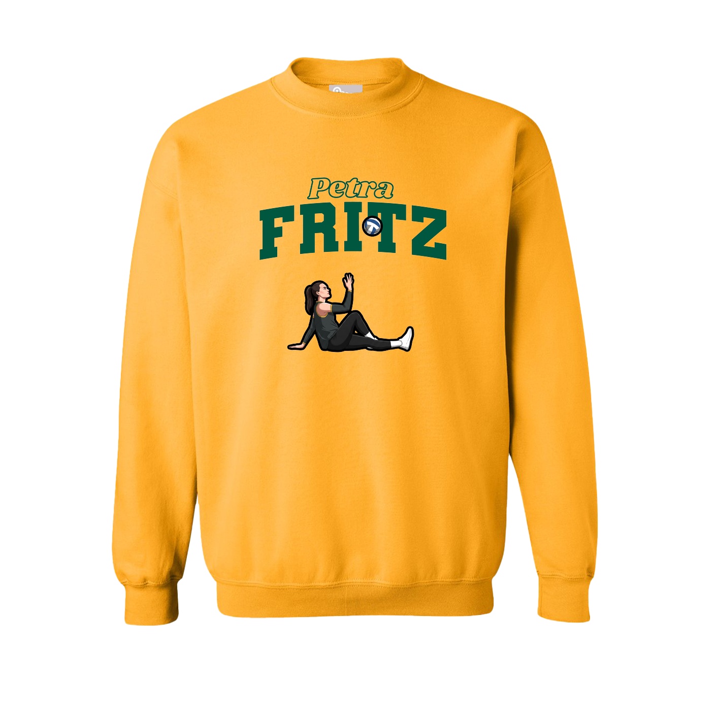 Fleece Crew — Name Arch in Gold