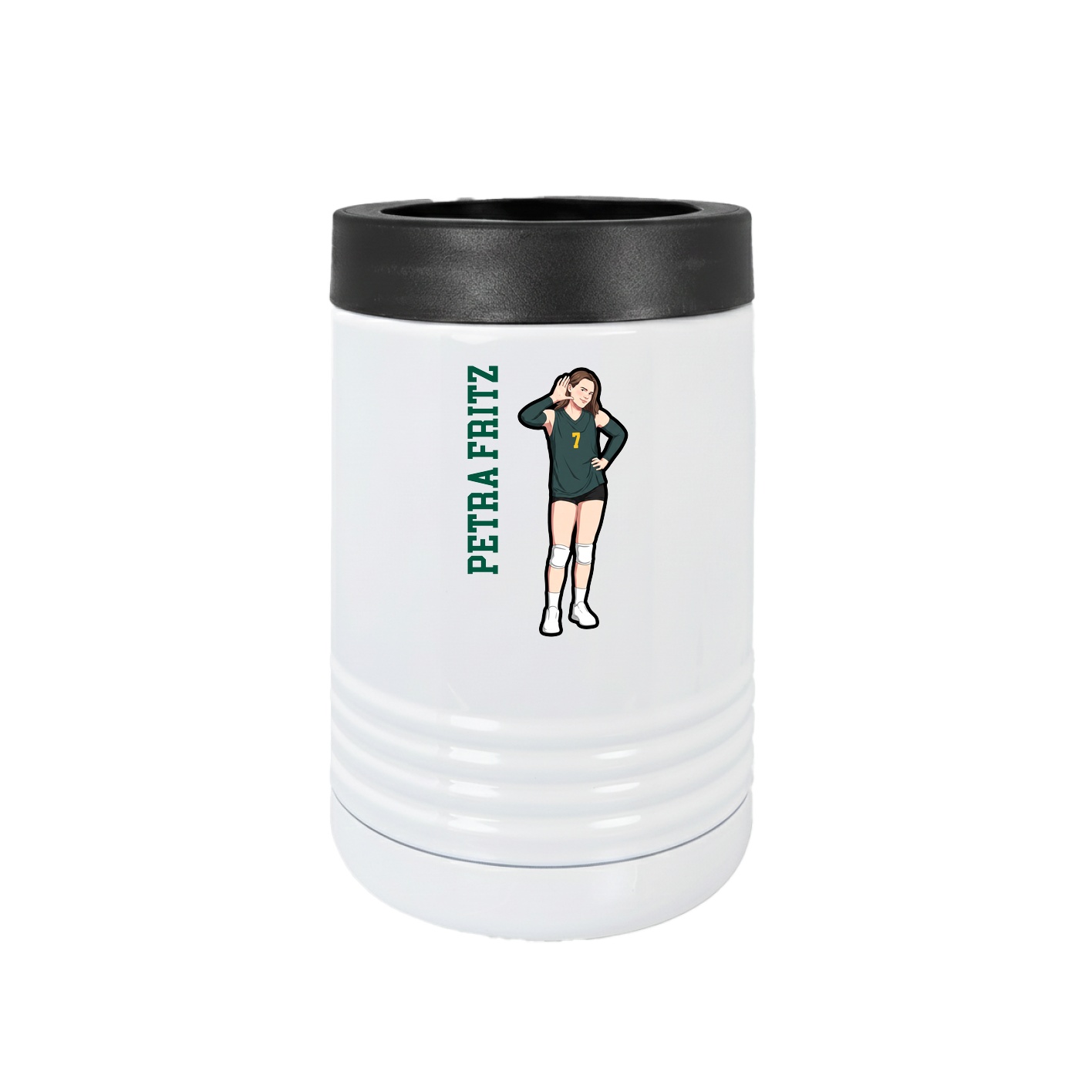 Beverage Holder — Name Vertical in White