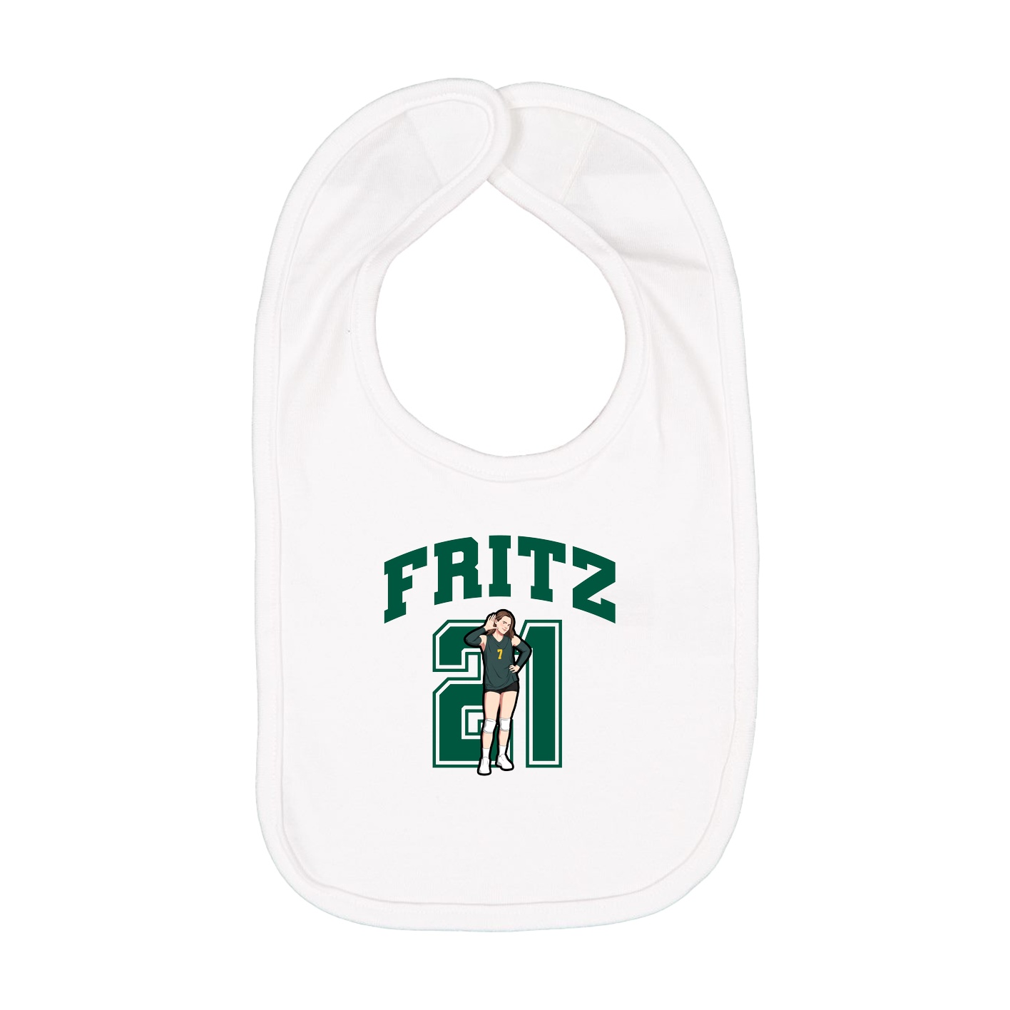 Infant Bib — Number in White