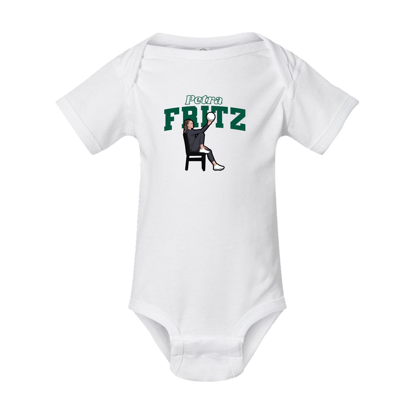Baby Onesie — Name Arch in White