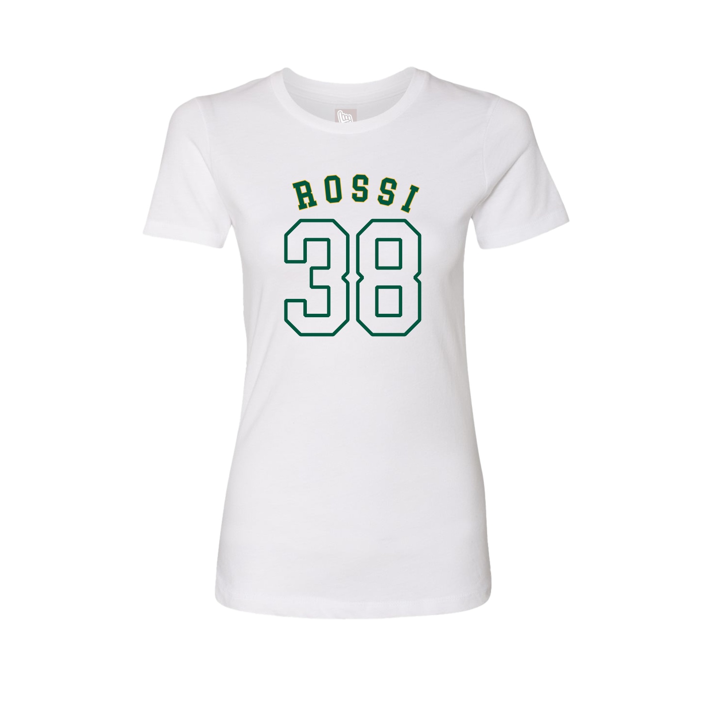 Fitted Women's Tee — Shirsey Arch in White